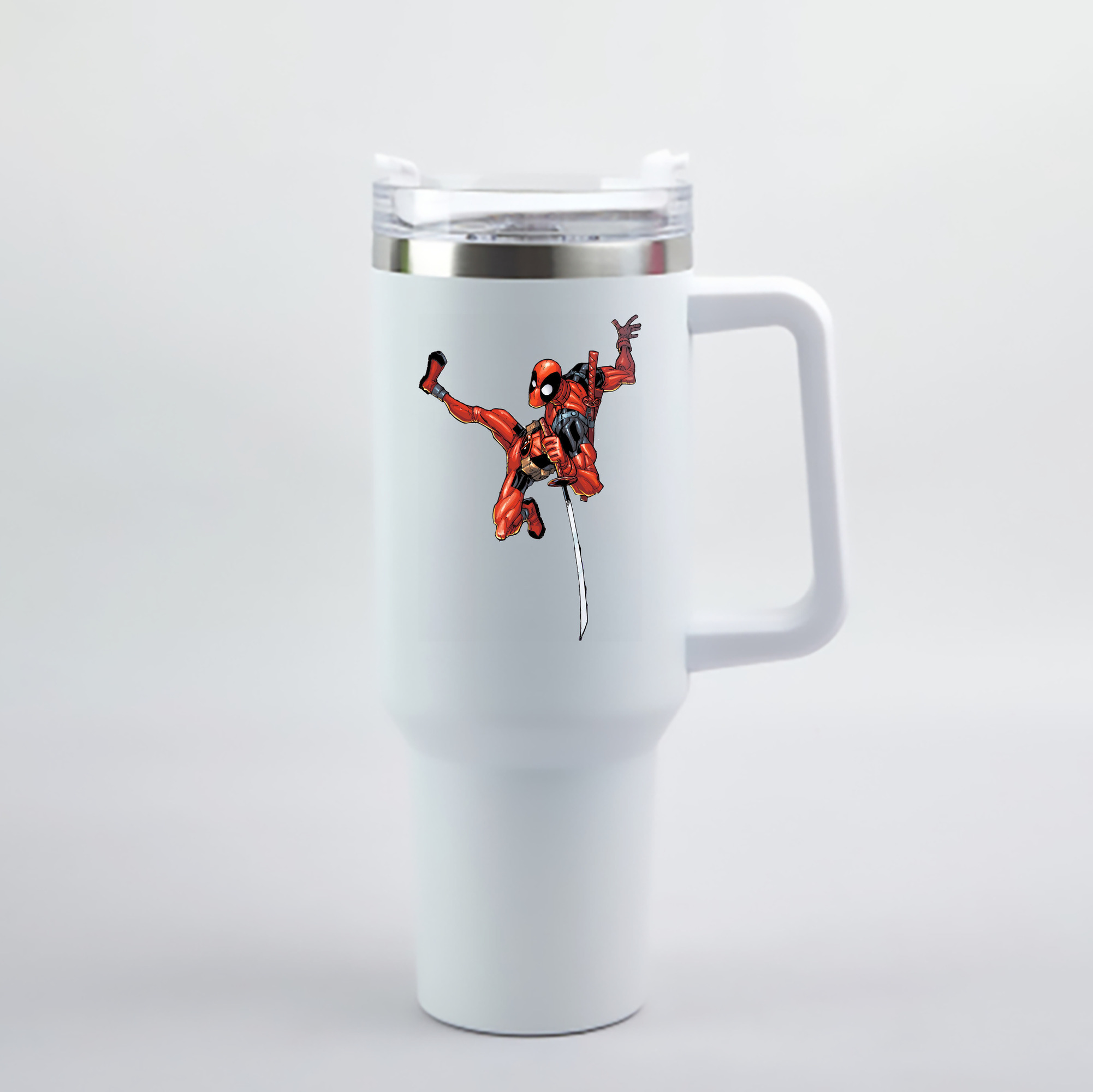 （画像用） Deadpool デッドプール 1200mL車用タンブラー - クリスタルステッカー（プラスチックストロー付き）