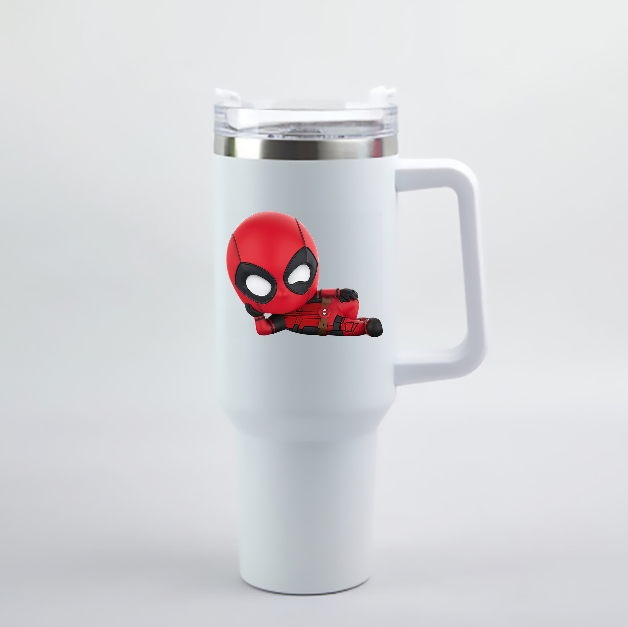 （画像用） Deadpool デッドプール 1200mL車用タンブラー - クリスタルステッカー（プラスチックストロー付き）