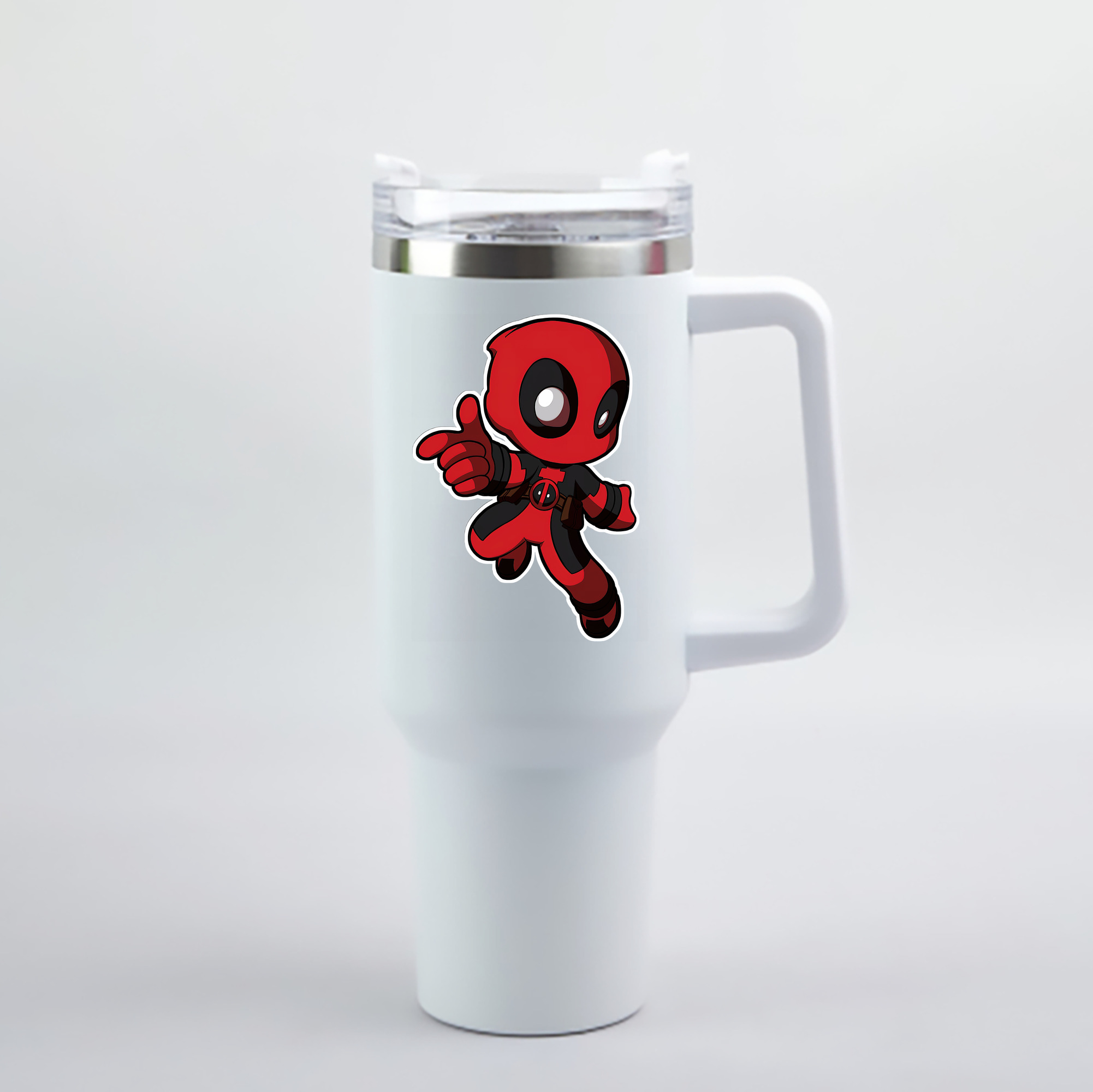 （画像用） Deadpool デッドプール 1200mL車用タンブラー - クリスタルステッカー（プラスチックストロー付き）