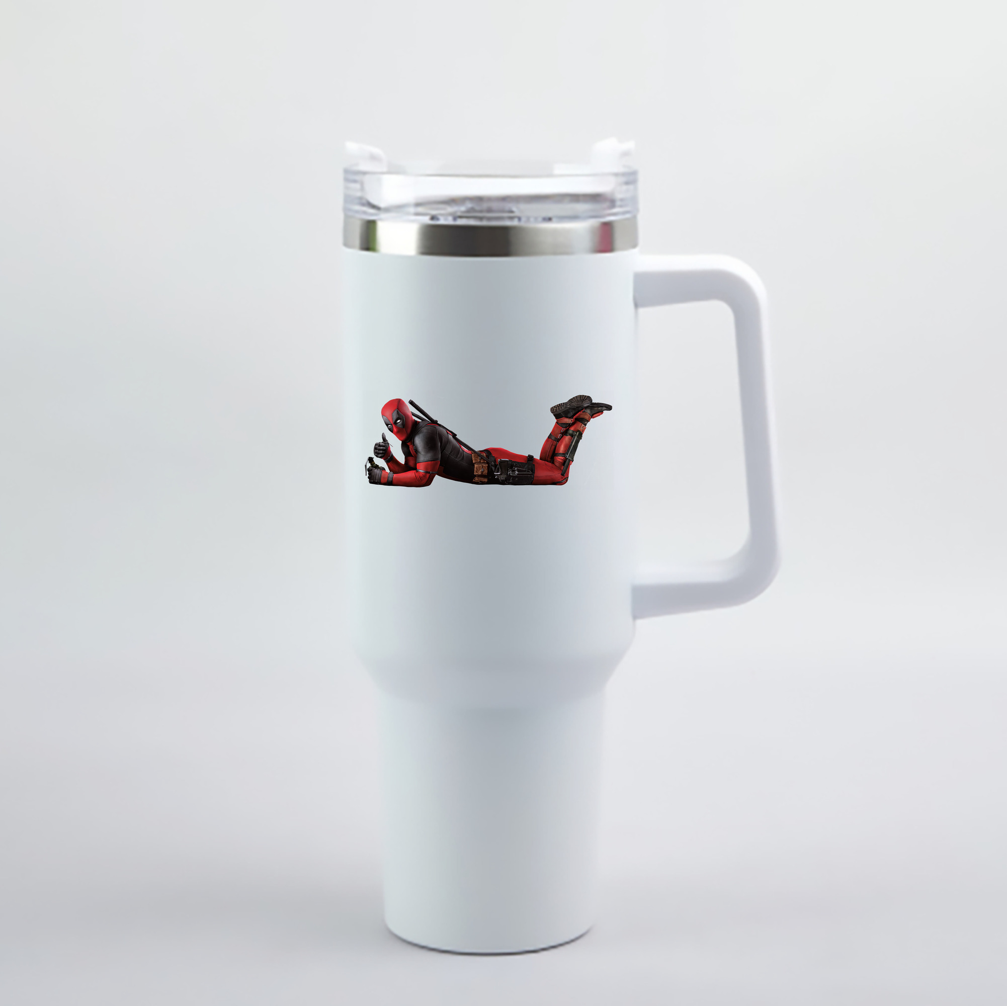 （画像用） Deadpool デッドプール 1200mL車用タンブラー - クリスタルステッカー（プラスチックストロー付き）