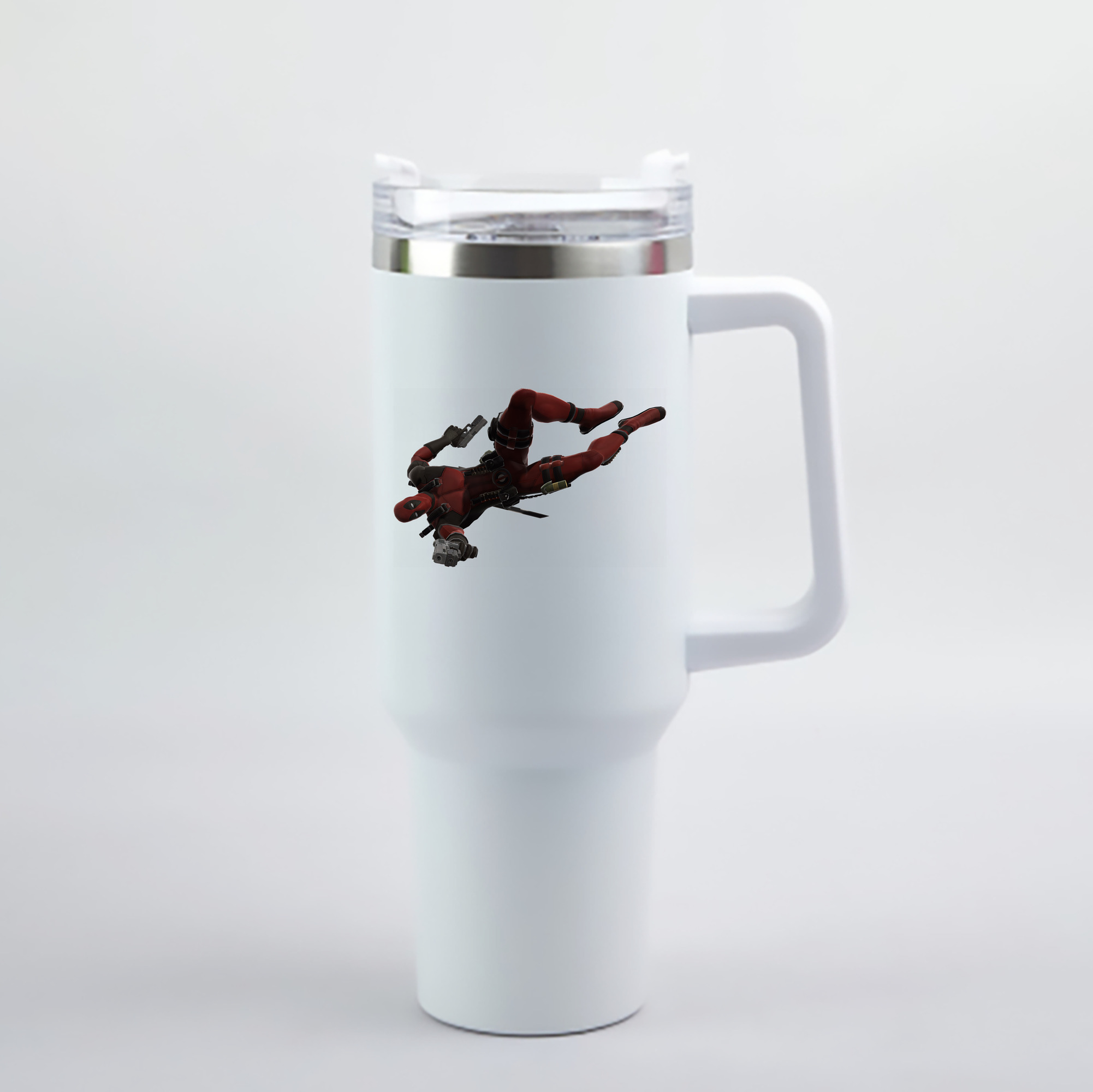 （画像用） Deadpool デッドプール 1200mL車用タンブラー - クリスタルステッカー（プラスチックストロー付き）