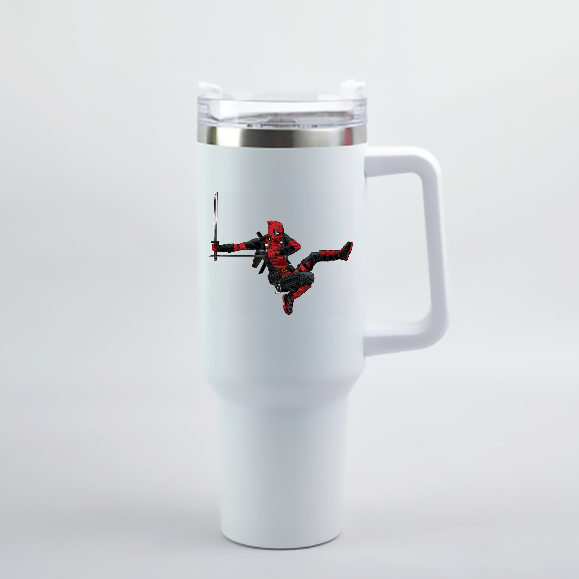 （画像用） Deadpool デッドプール 1200mL車用タンブラー - クリスタルステッカー（プラスチックストロー付き）