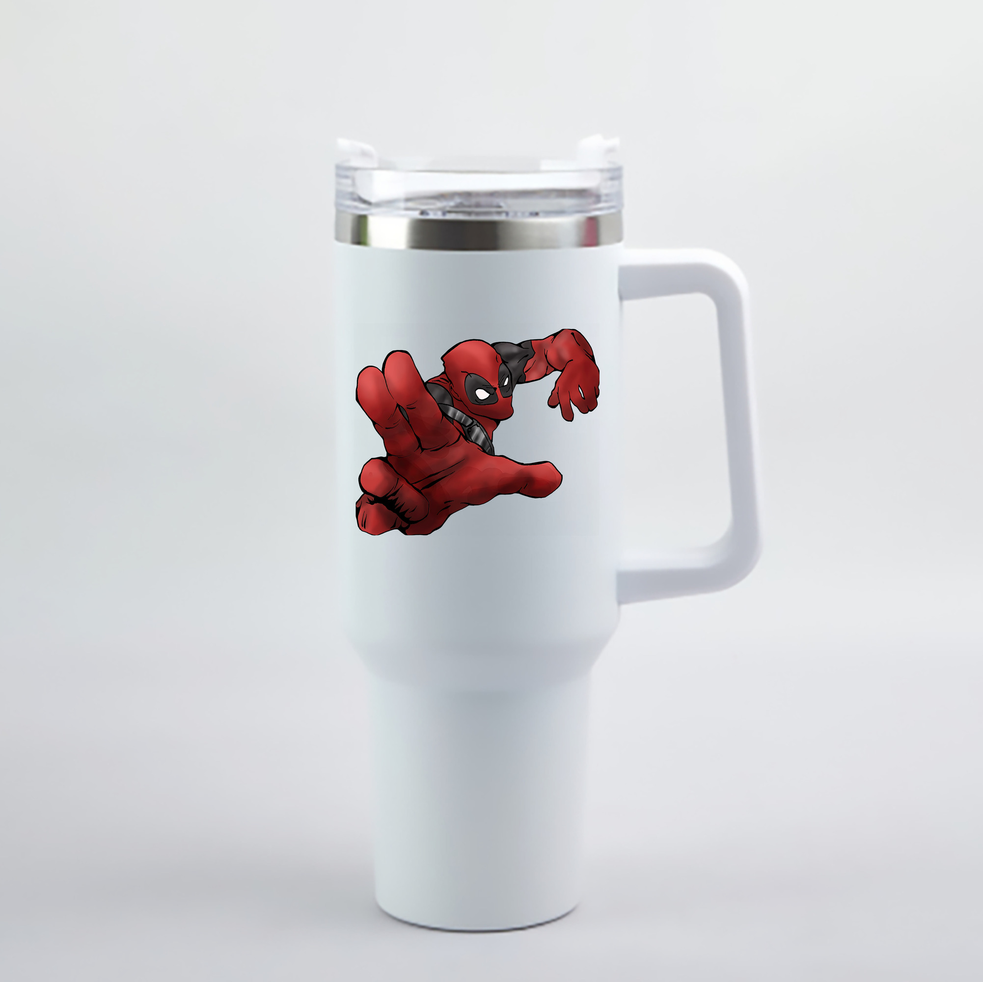 （画像用） Deadpool デッドプール 1200mL車用タンブラー - クリスタルステッカー（プラスチックストロー付き）