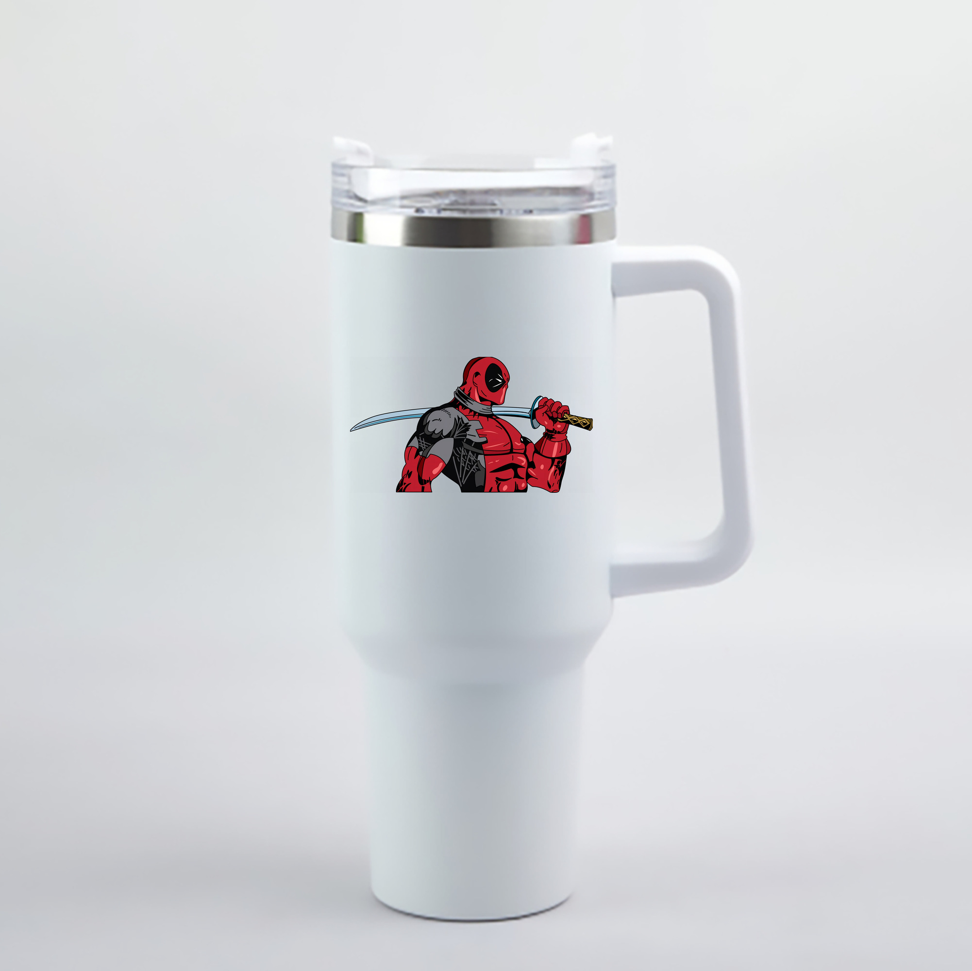 （画像用） Deadpool デッドプール 1200mL車用タンブラー - クリスタルステッカー（プラスチックストロー付き）