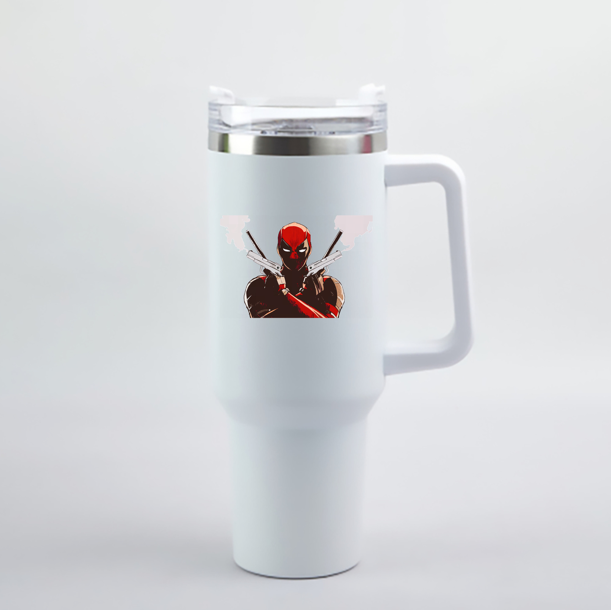 （画像用） Deadpool デッドプール 1200mL車用タンブラー - クリスタルステッカー（プラスチックストロー付き）