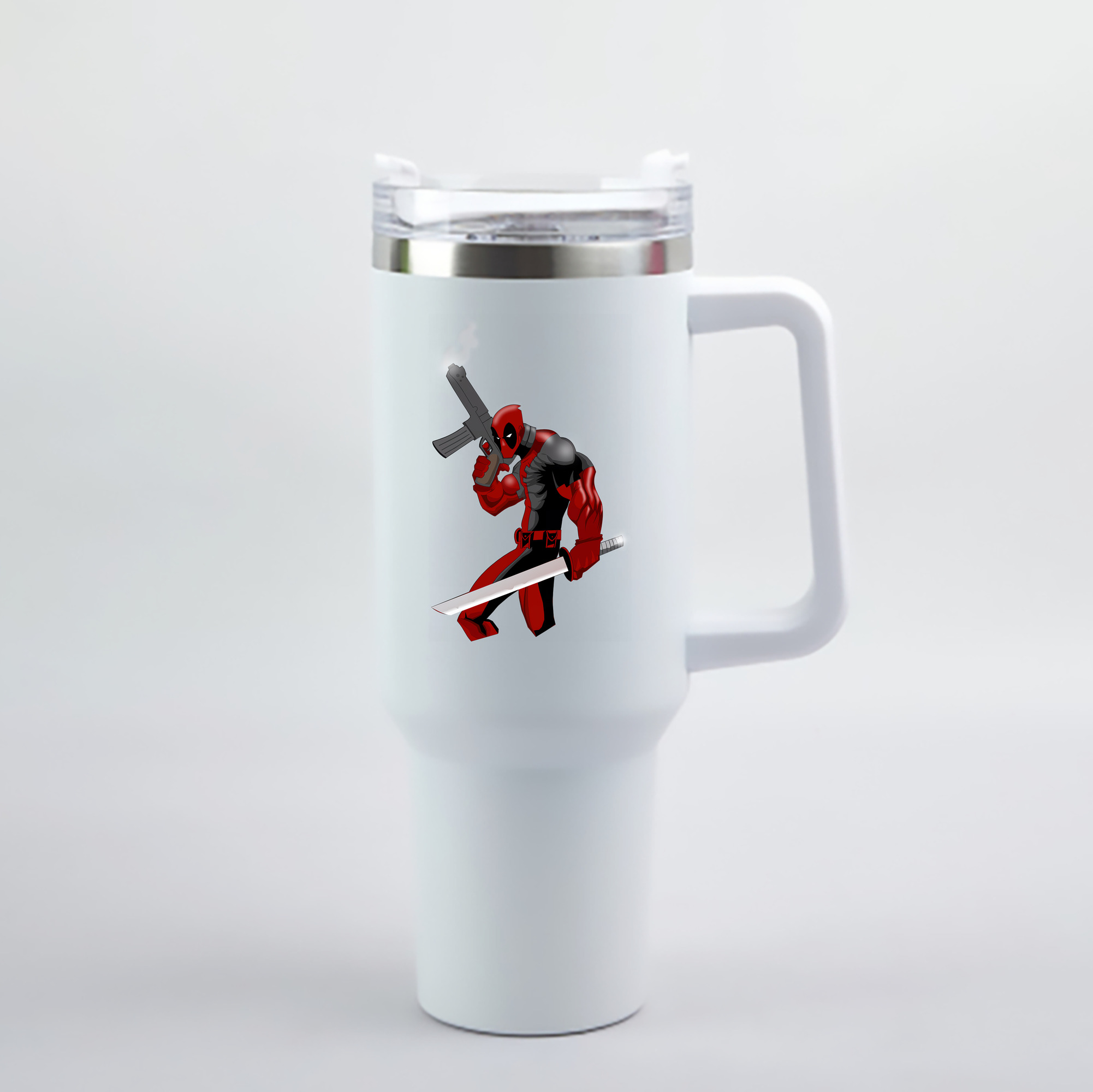 （画像用） Deadpool デッドプール 1200mL車用タンブラー - クリスタルステッカー（プラスチックストロー付き）