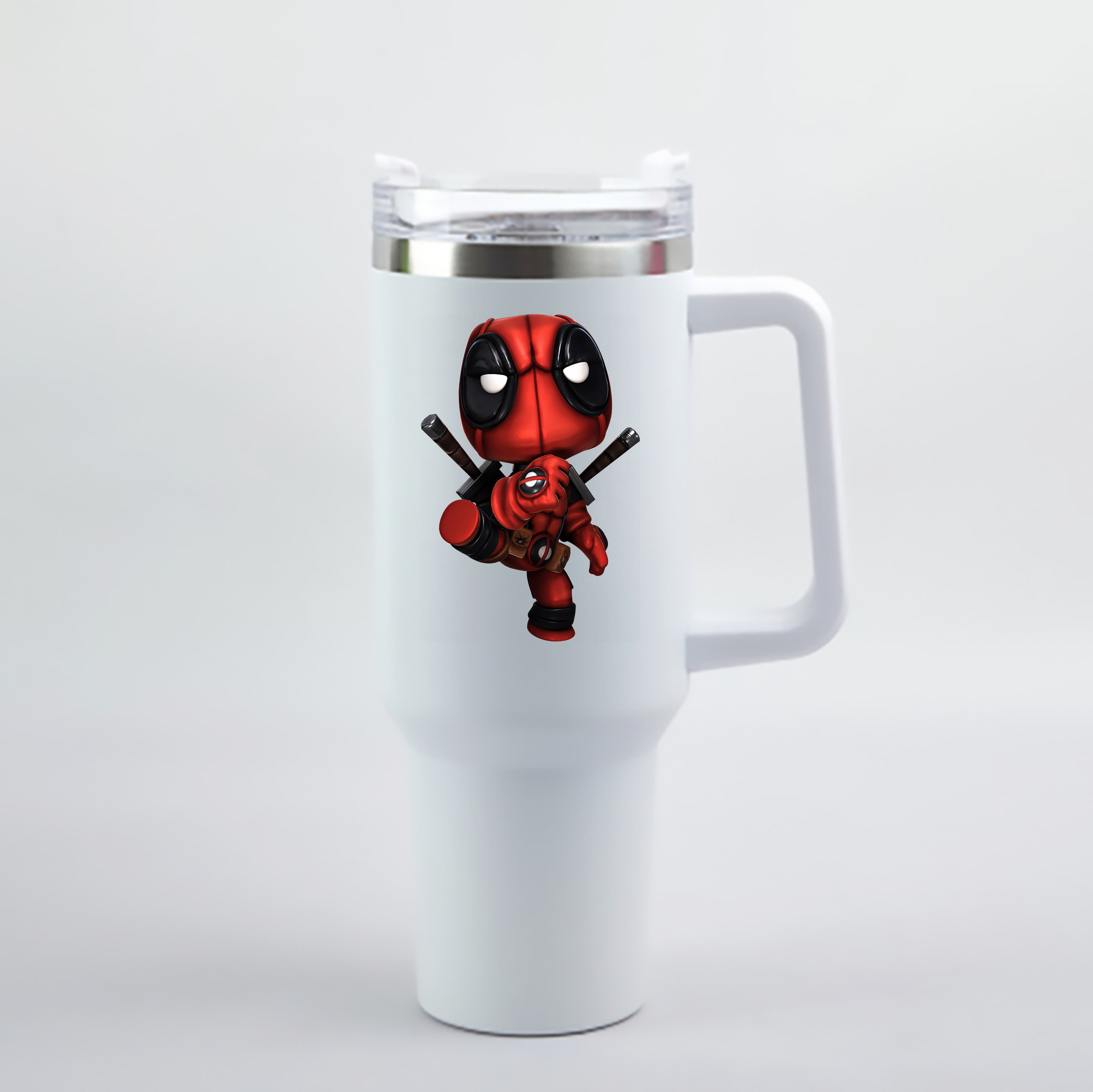 （画像用） Deadpool デッドプール 1200mL車用タンブラー - クリスタルステッカー（プラスチックストロー付き）