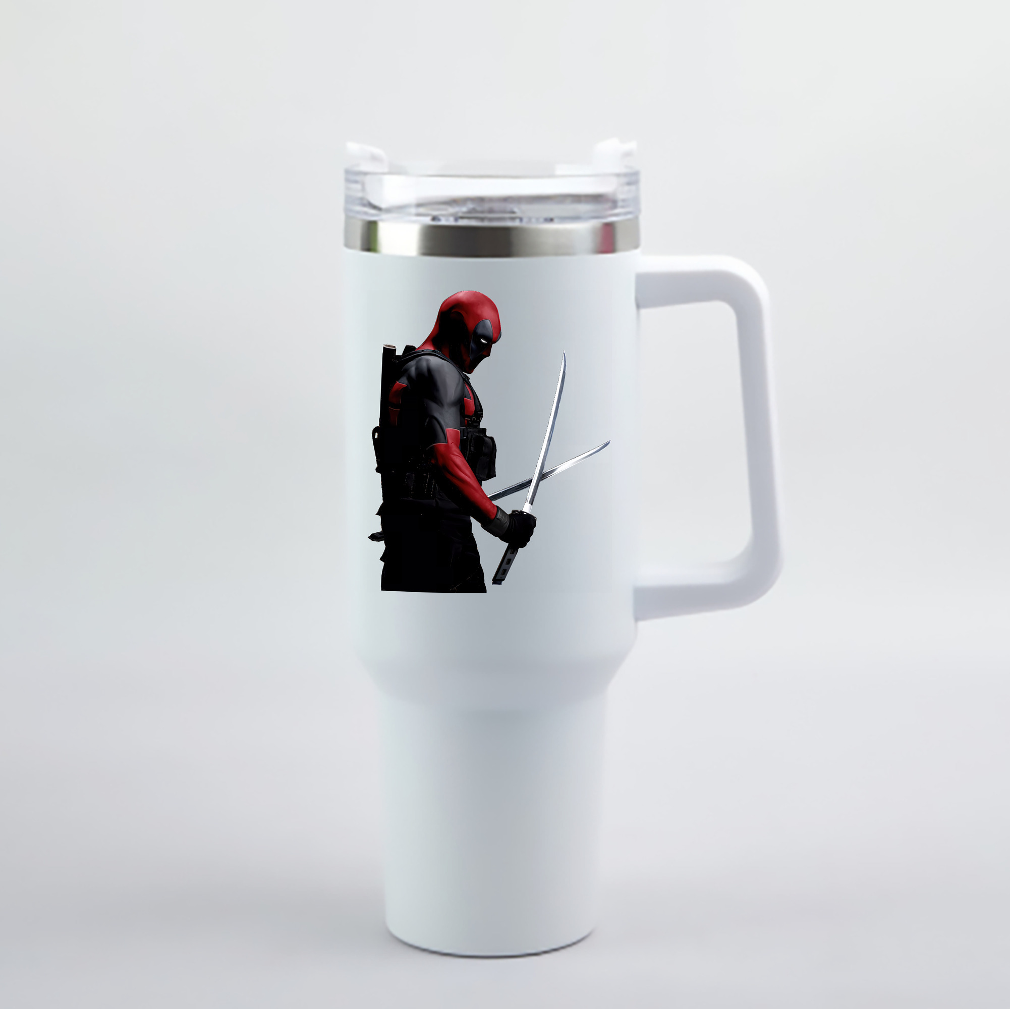 （画像用） Deadpool デッドプール 1200mL車用タンブラー - クリスタルステッカー（プラスチックストロー付き）