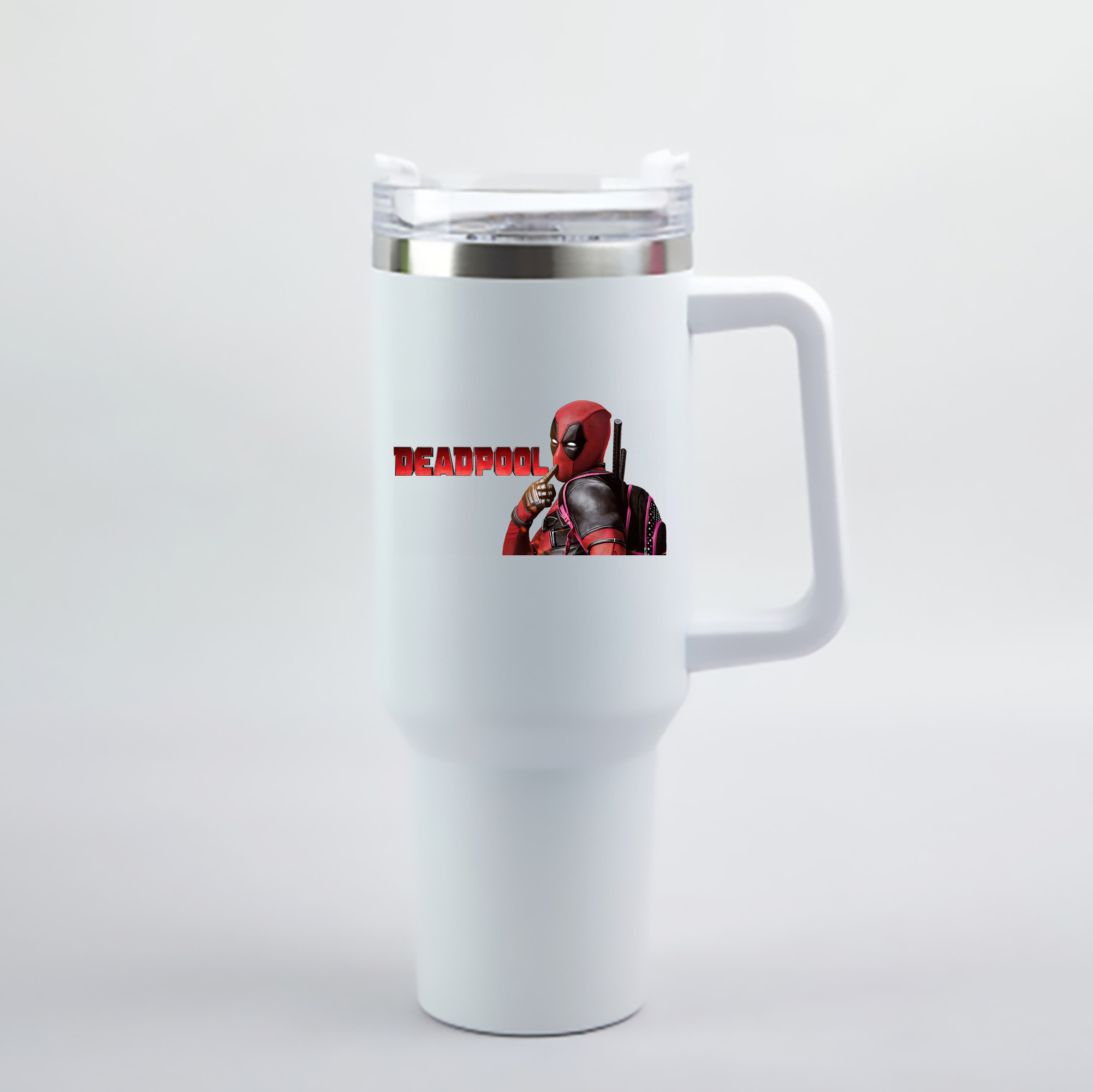 （画像用） Deadpool デッドプール 1200mL車用タンブラー - クリスタルステッカー（プラスチックストロー付き）