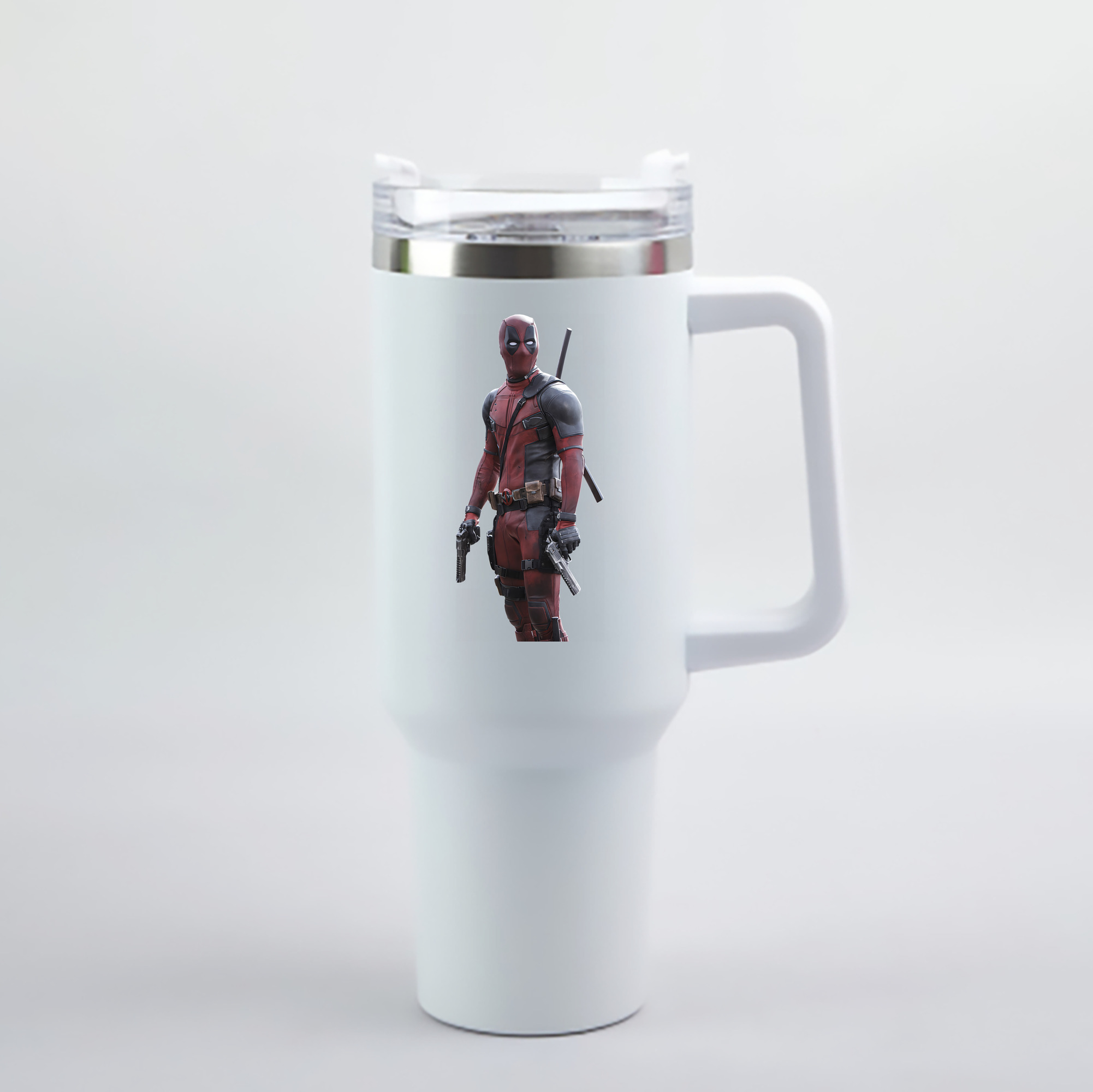 （画像用） Deadpool デッドプール 1200mL車用タンブラー - クリスタルステッカー（プラスチックストロー付き）