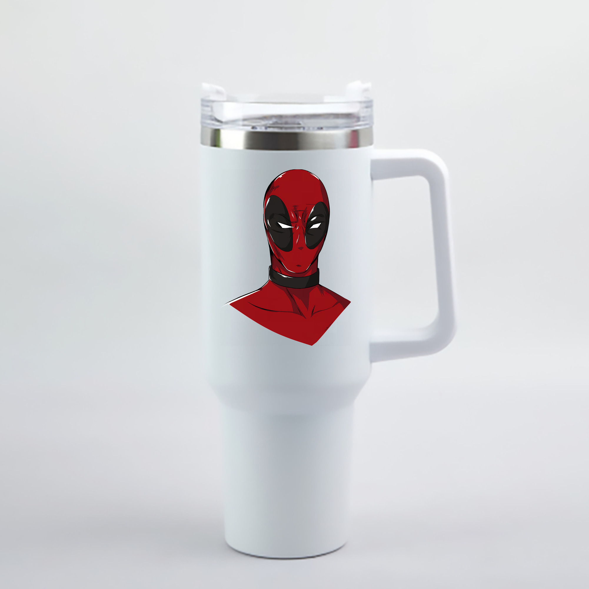 （画像用） Deadpool デッドプール 1200mL車用タンブラー - クリスタルステッカー（プラスチックストロー付き）