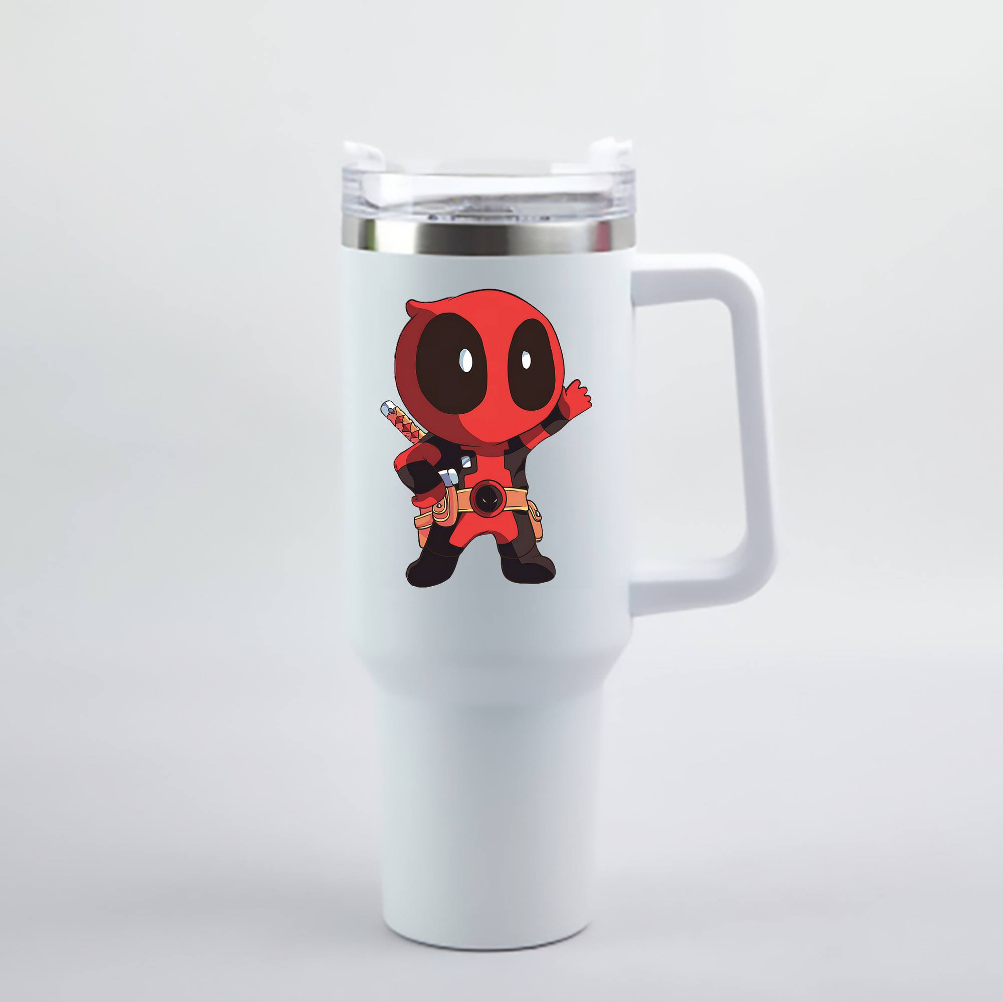 （画像用） Deadpool デッドプール 1200mL車用タンブラー - クリスタルステッカー（プラスチックストロー付き）