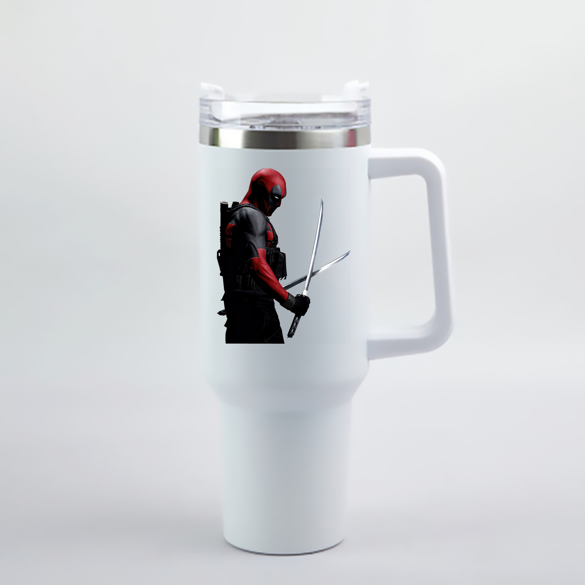 （画像用） Deadpool デッドプール 1200mL車用タンブラー - クリスタルステッカー（プラスチックストロー付き）