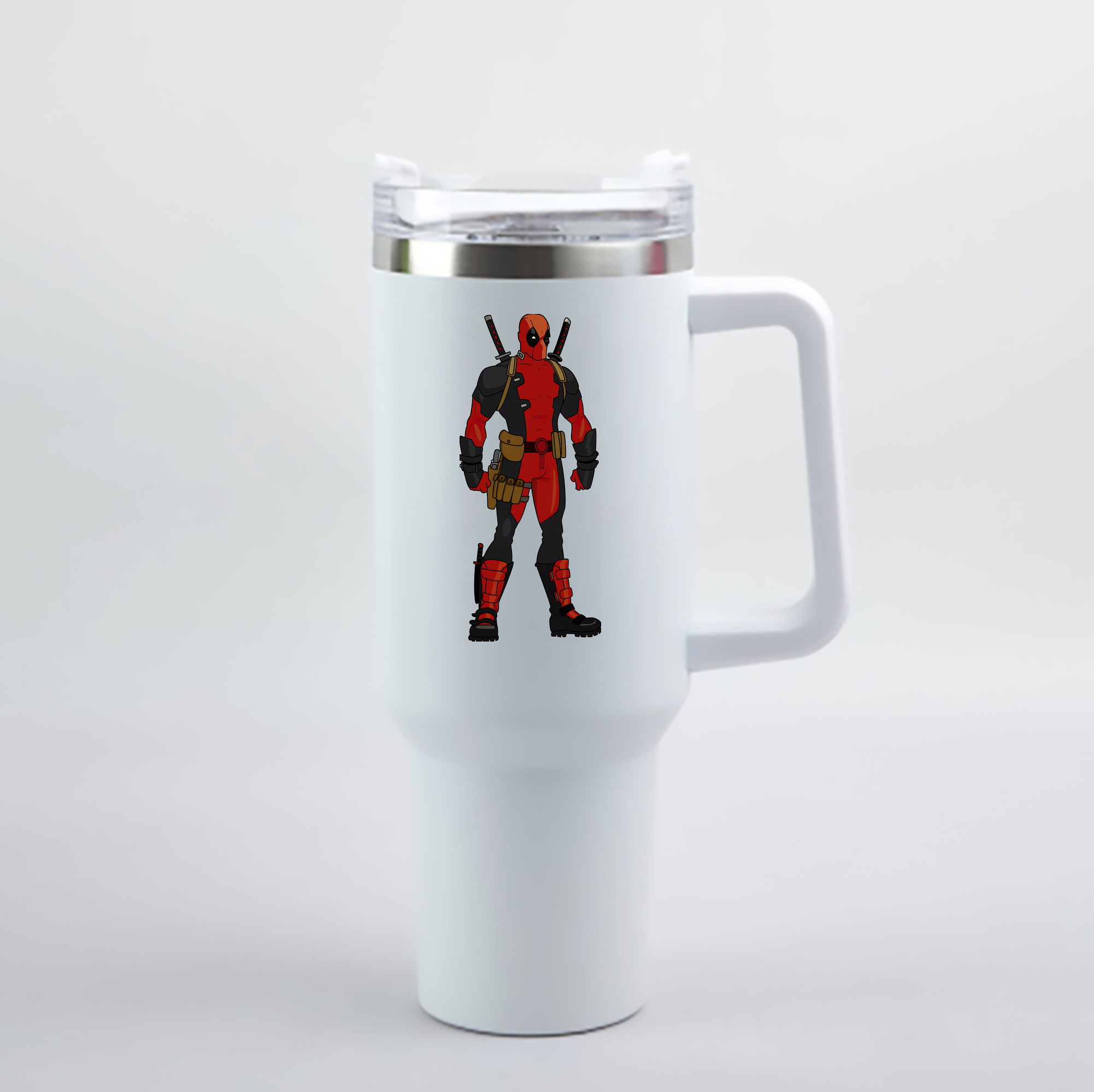 （画像用） Deadpool デッドプール 1200mL車用タンブラー - クリスタルステッカー（プラスチックストロー付き）