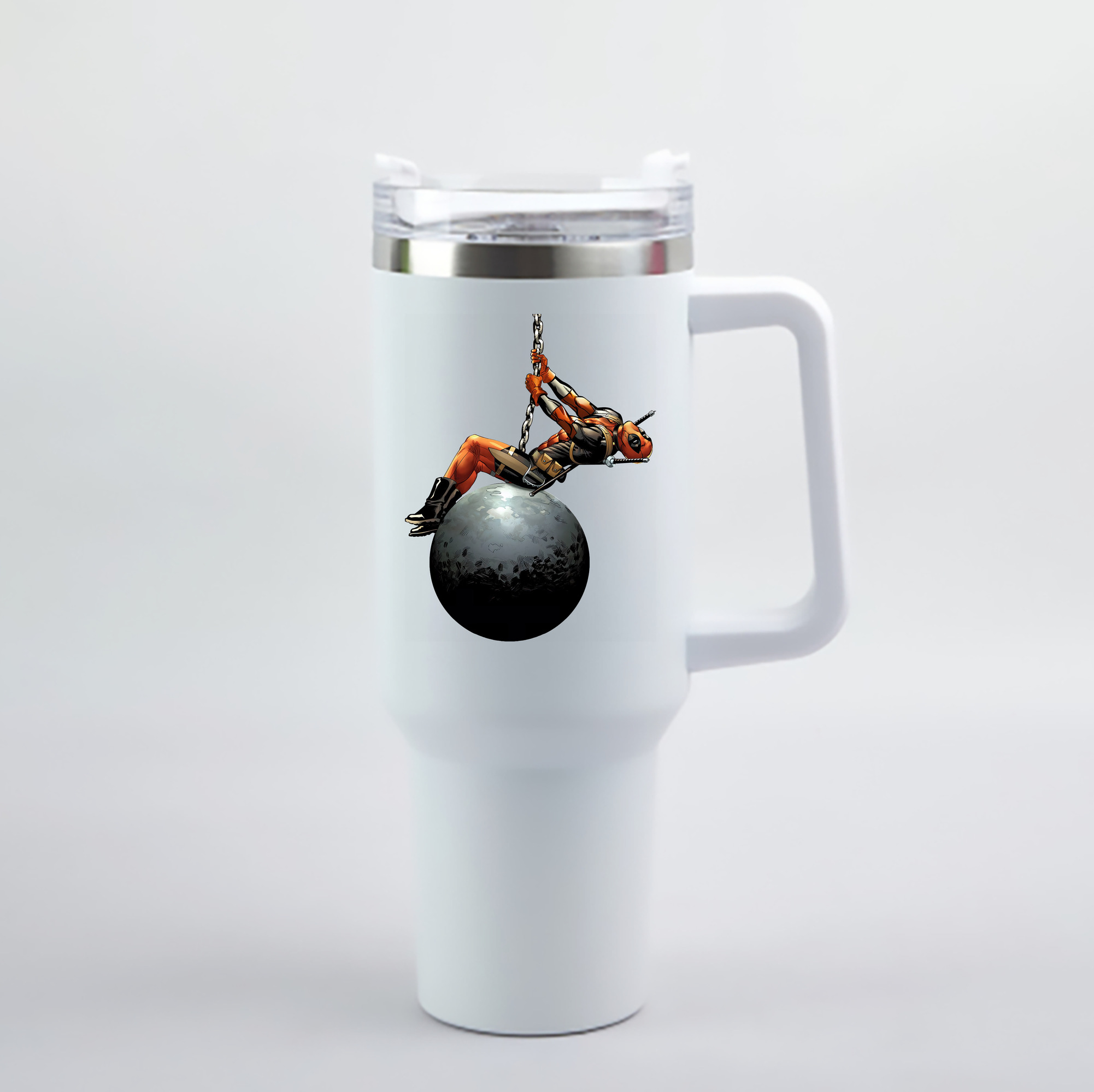 （画像用） Deadpool デッドプール 1200mL車用タンブラー - クリスタルステッカー（プラスチックストロー付き）
