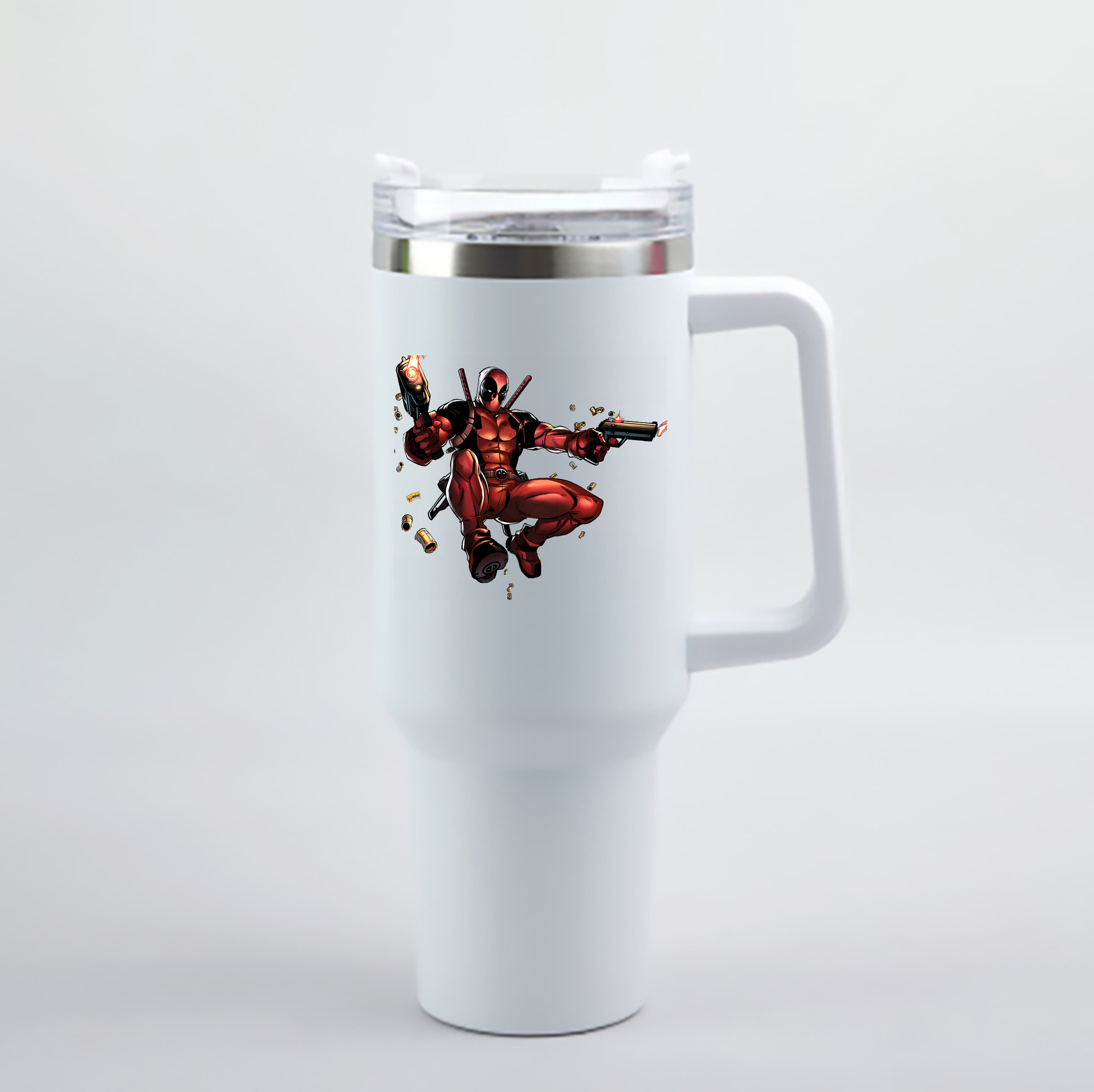 （画像用） Deadpool デッドプール 1200mL車用タンブラー - クリスタルステッカー（プラスチックストロー付き）