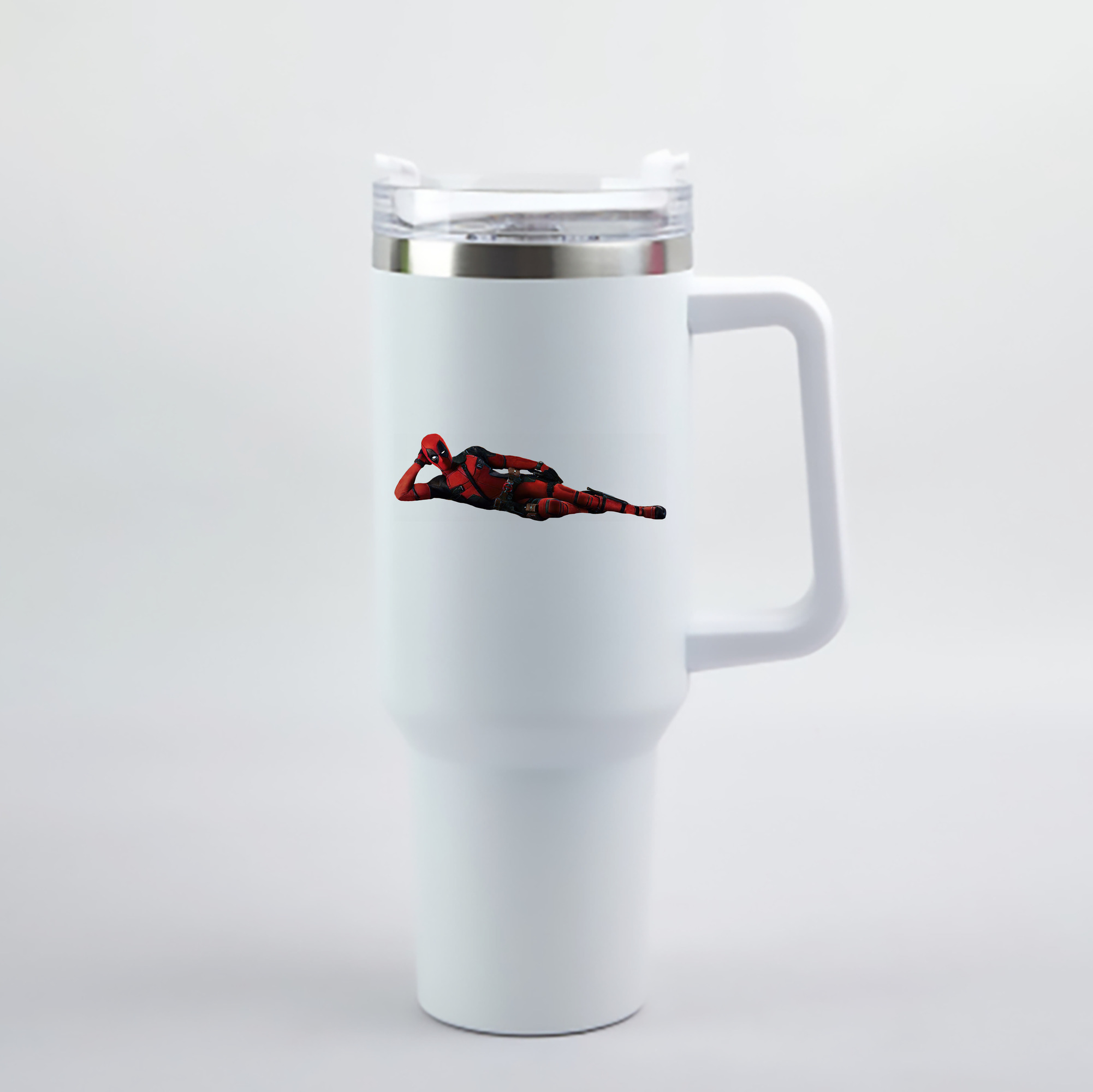 （画像用） Deadpool デッドプール 1200mL車用タンブラー - クリスタルステッカー（プラスチックストロー付き）