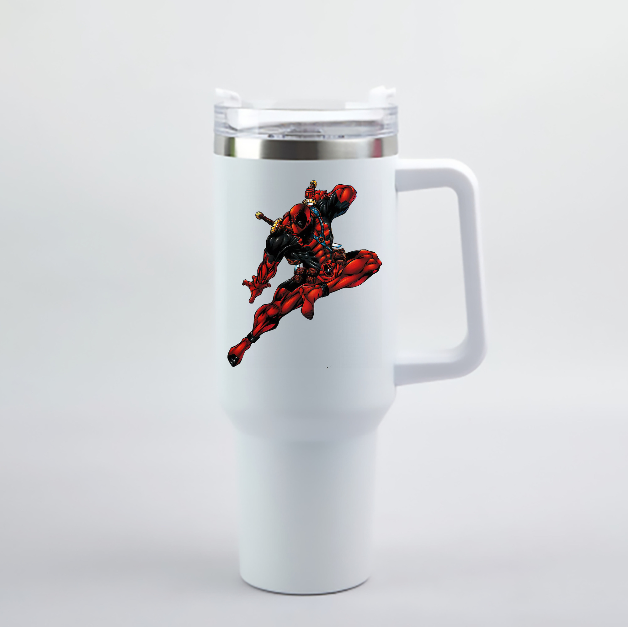 （画像用） Deadpool デッドプール 1200mL車用タンブラー - クリスタルステッカー（プラスチックストロー付き）