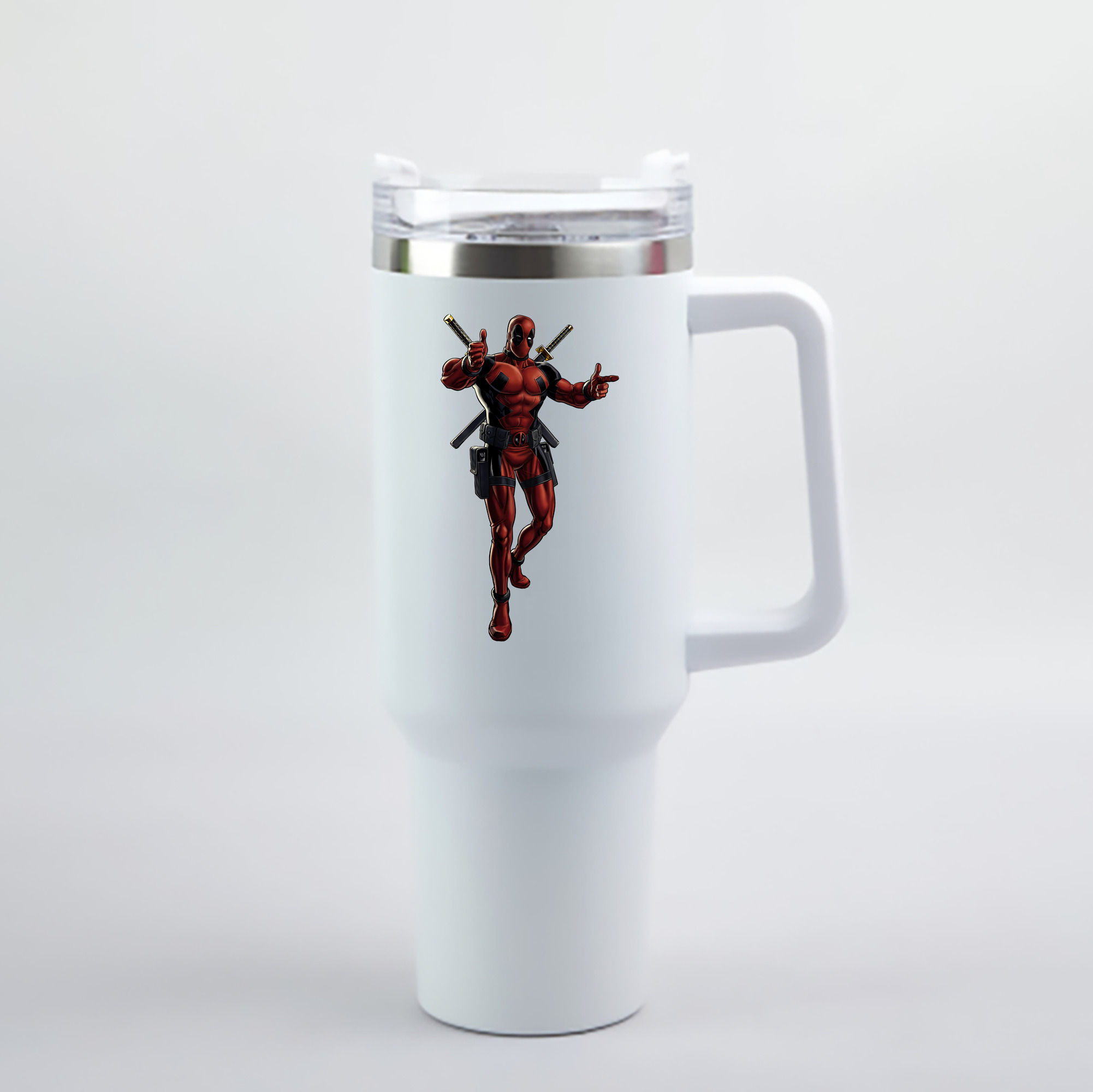 （画像用） Deadpool デッドプール 1200mL車用タンブラー - クリスタルステッカー（プラスチックストロー付き）