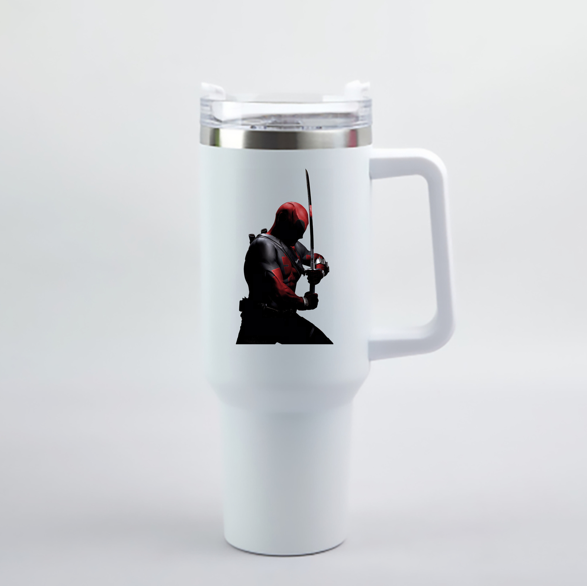 （画像用） Deadpool デッドプール 1200mL車用タンブラー - クリスタルステッカー（プラスチックストロー付き）