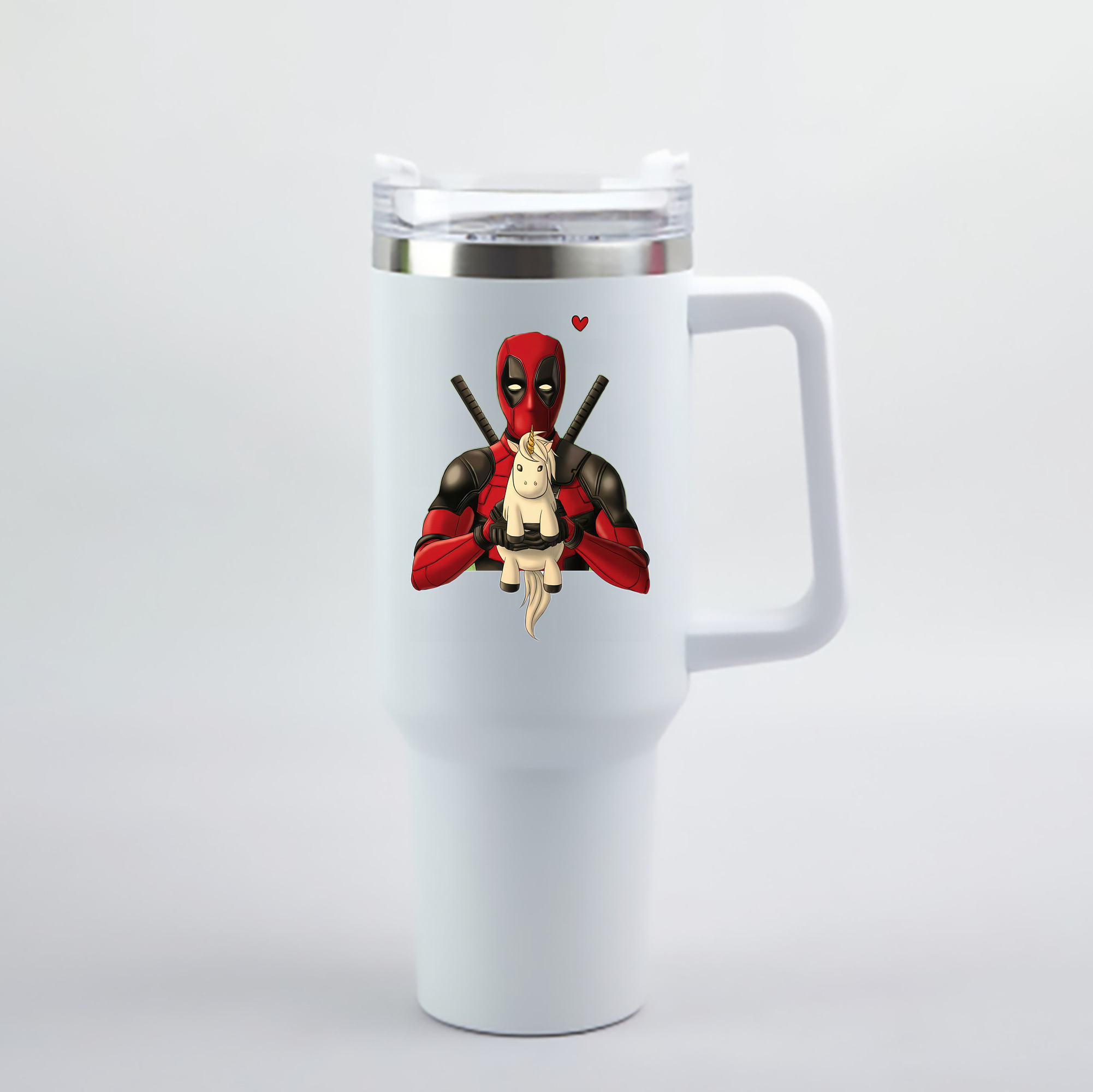 （画像用） Deadpool デッドプール 1200mL車用タンブラー - クリスタルステッカー（プラスチックストロー付き）