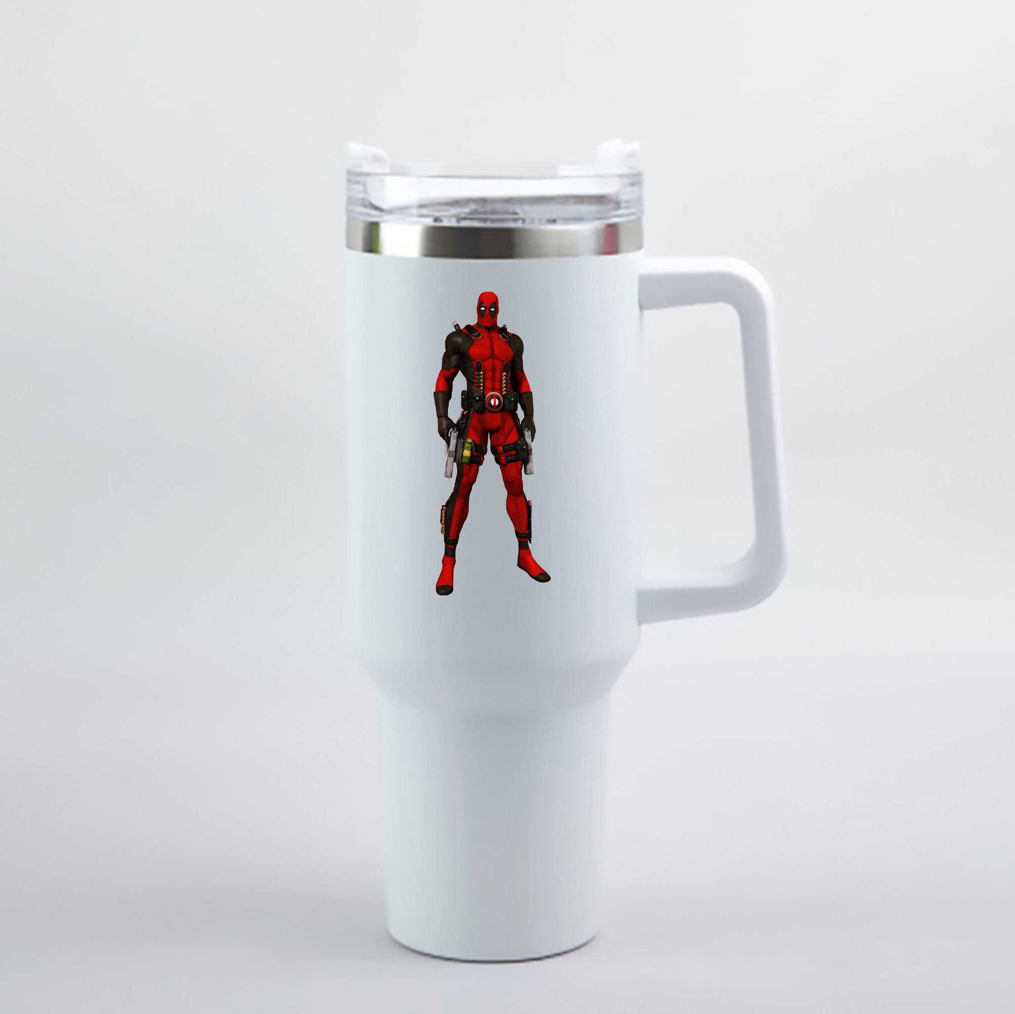 （画像用） Deadpool デッドプール 1200mL車用タンブラー - クリスタルステッカー（プラスチックストロー付き）