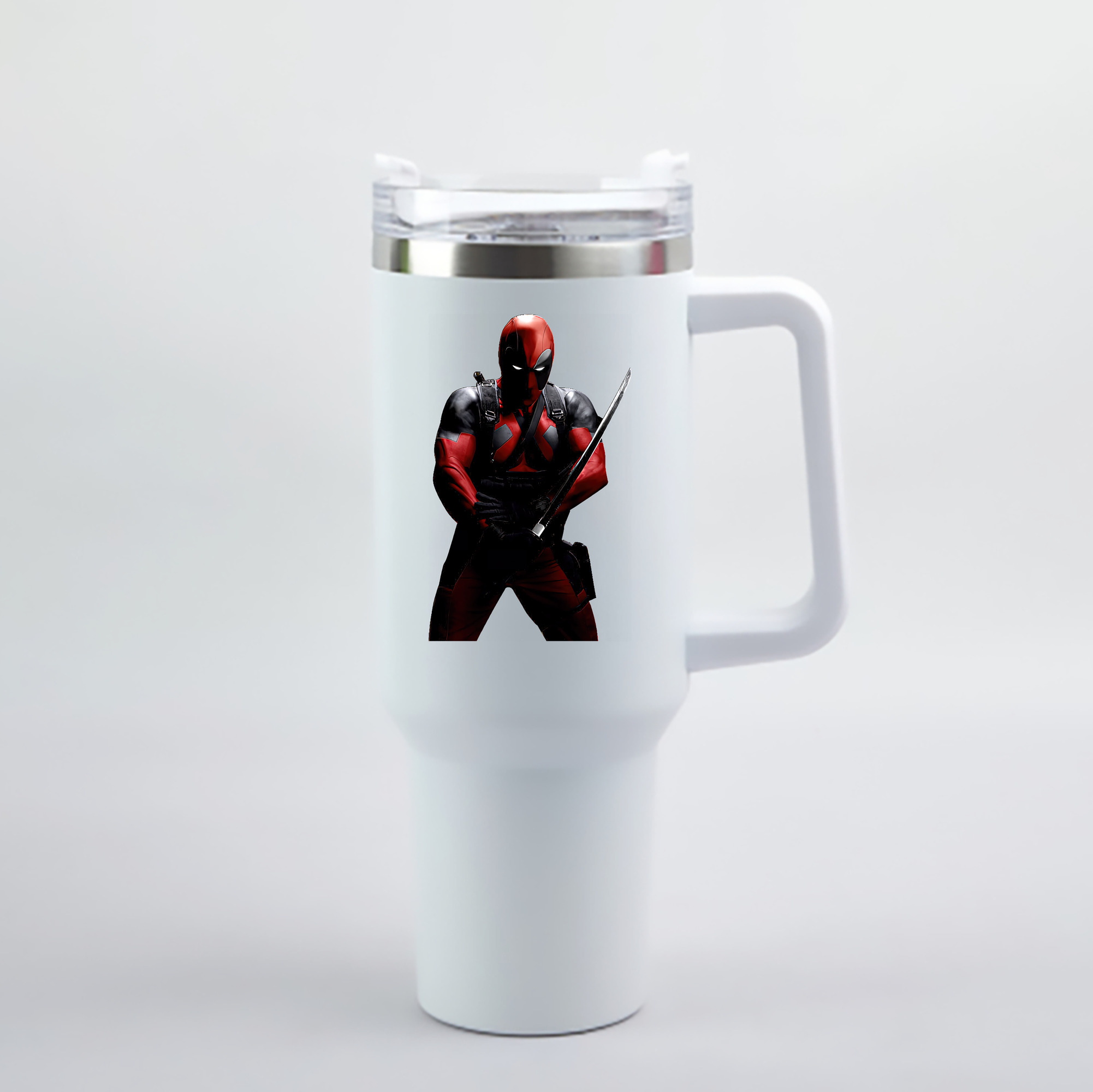 （画像用） Deadpool デッドプール 1200mL車用タンブラー - クリスタルステッカー（プラスチックストロー付き）