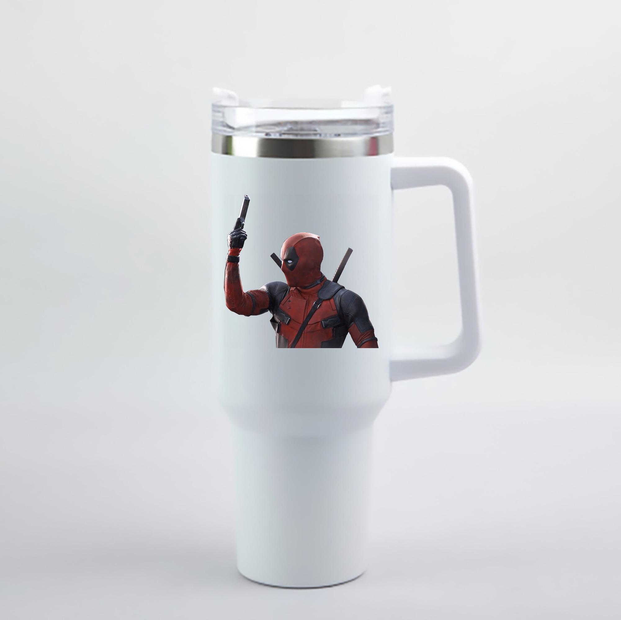 （画像用） Deadpool デッドプール 1200mL車用タンブラー - クリスタルステッカー（プラスチックストロー付き）