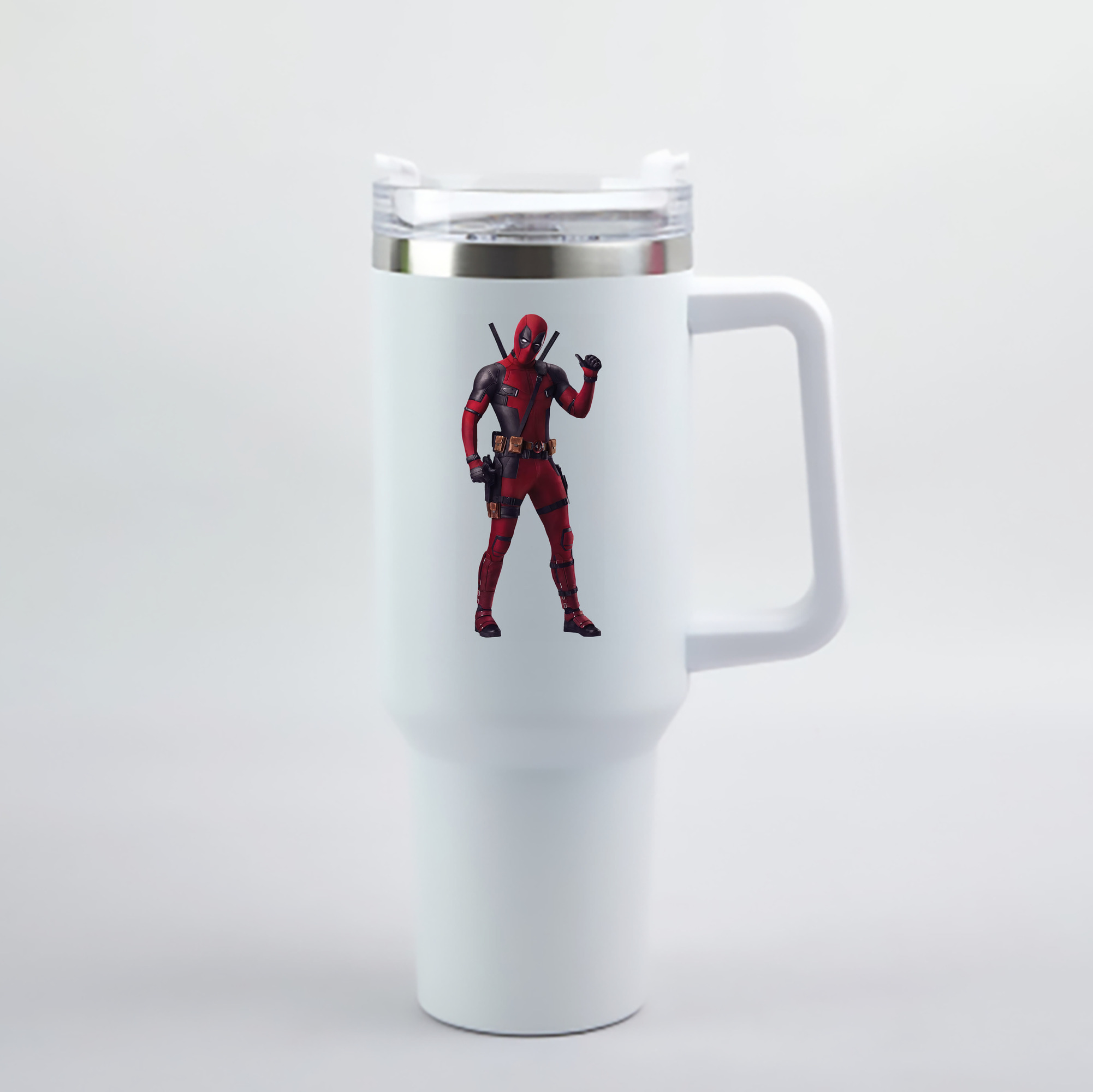 （画像用） Deadpool デッドプール 1200mL車用タンブラー - クリスタルステッカー（プラスチックストロー付き）