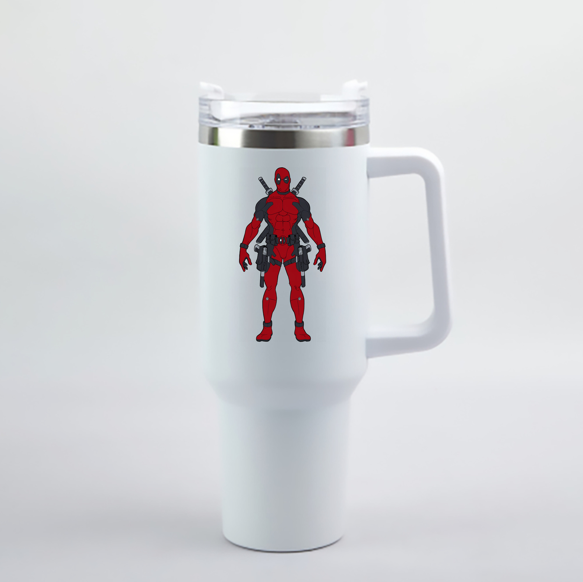 （画像用） Deadpool デッドプール 1200mL車用タンブラー - クリスタルステッカー（プラスチックストロー付き）