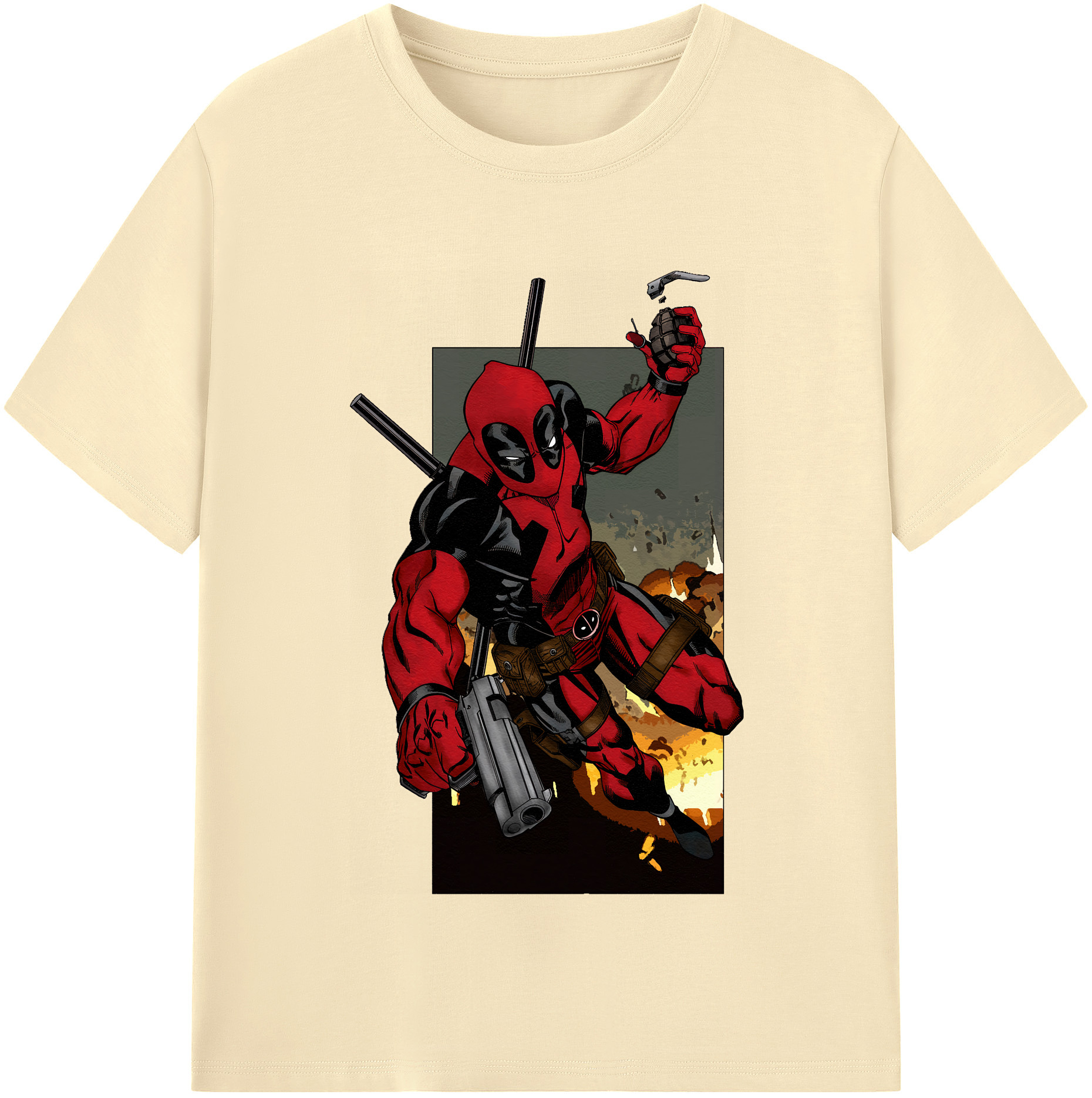 （画像用） Deadpool デッドプール 綿100％半袖Tシャツ（フロントプリント）