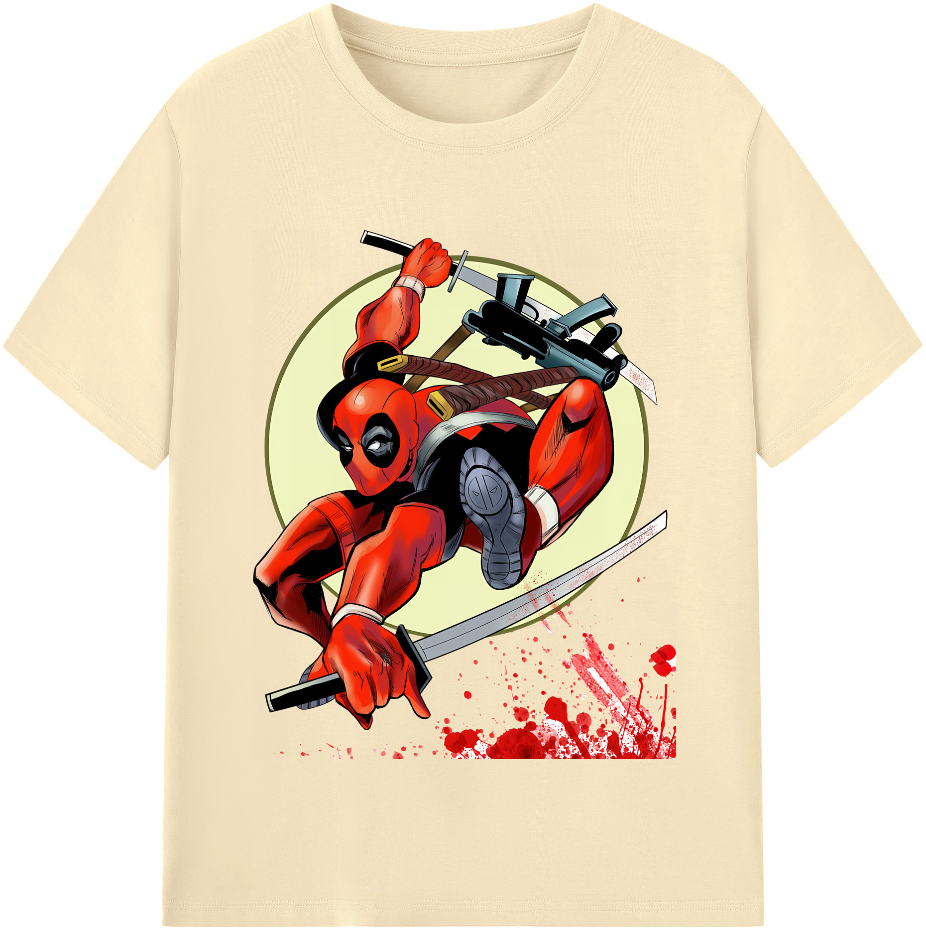 （画像用） Deadpool デッドプール 綿100％半袖Tシャツ（フロントプリント）