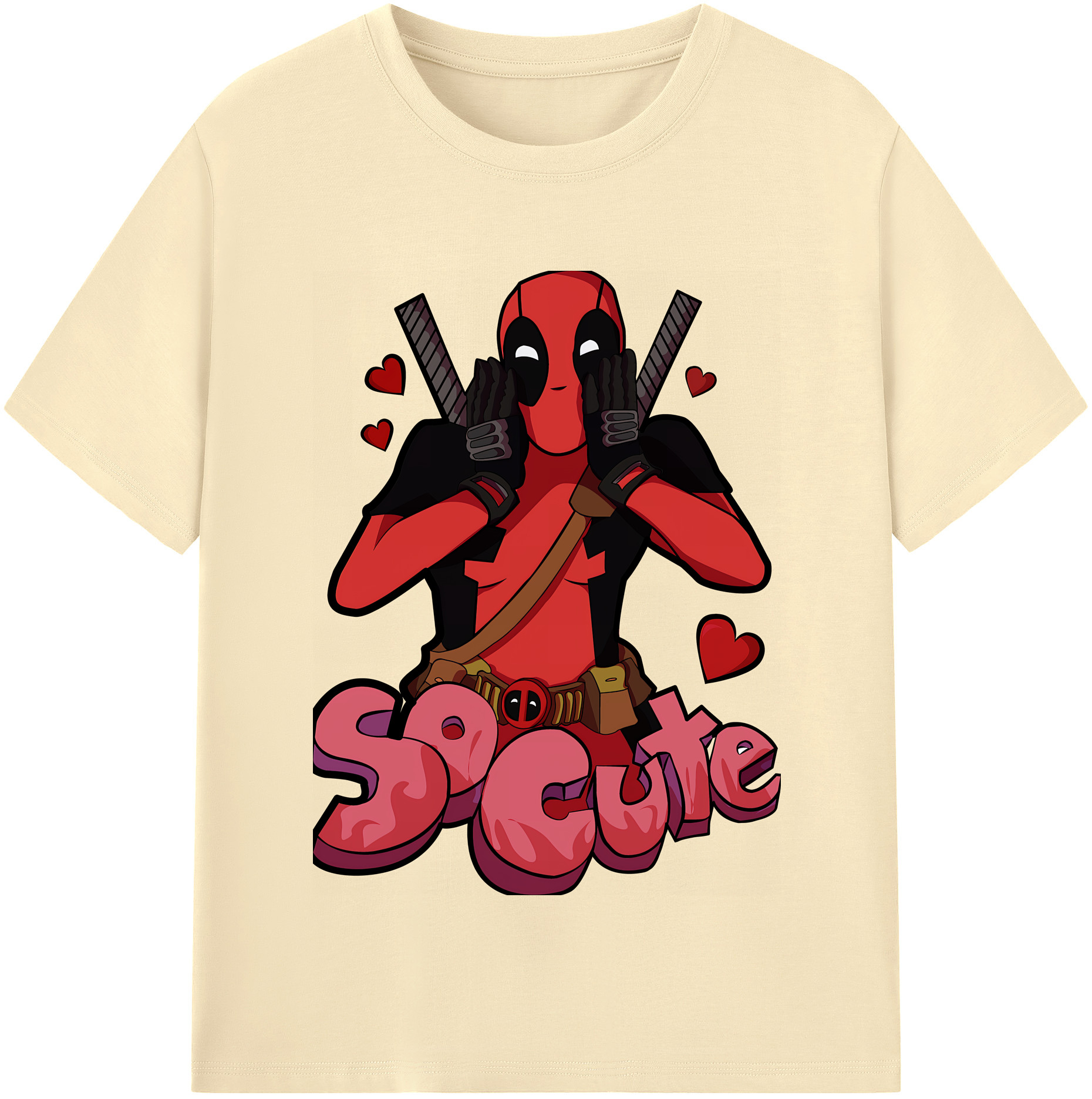（画像用） Deadpool デッドプール 綿100％半袖Tシャツ（フロントプリント）