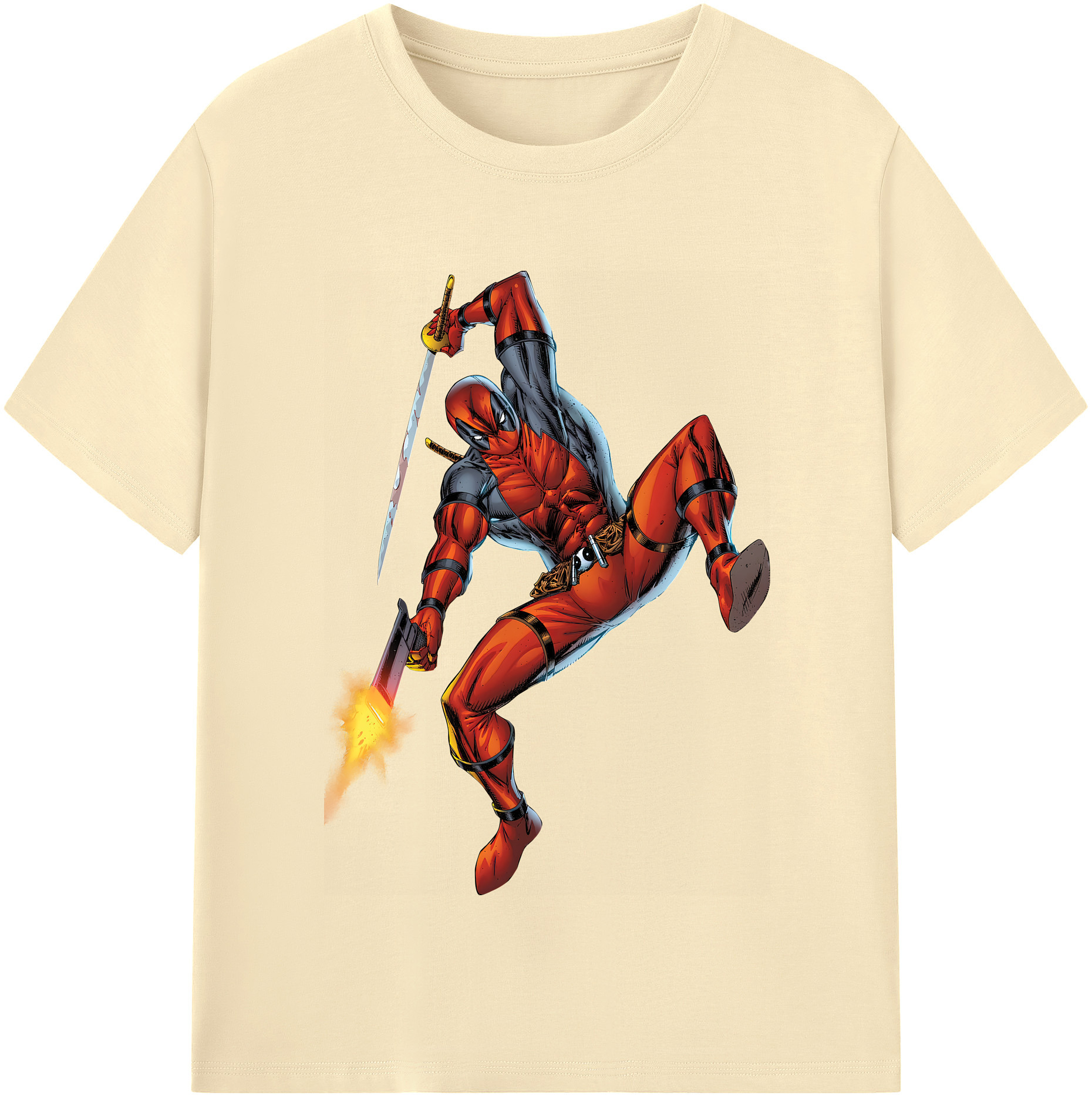 （画像用） Deadpool デッドプール 綿100％半袖Tシャツ（フロントプリント）