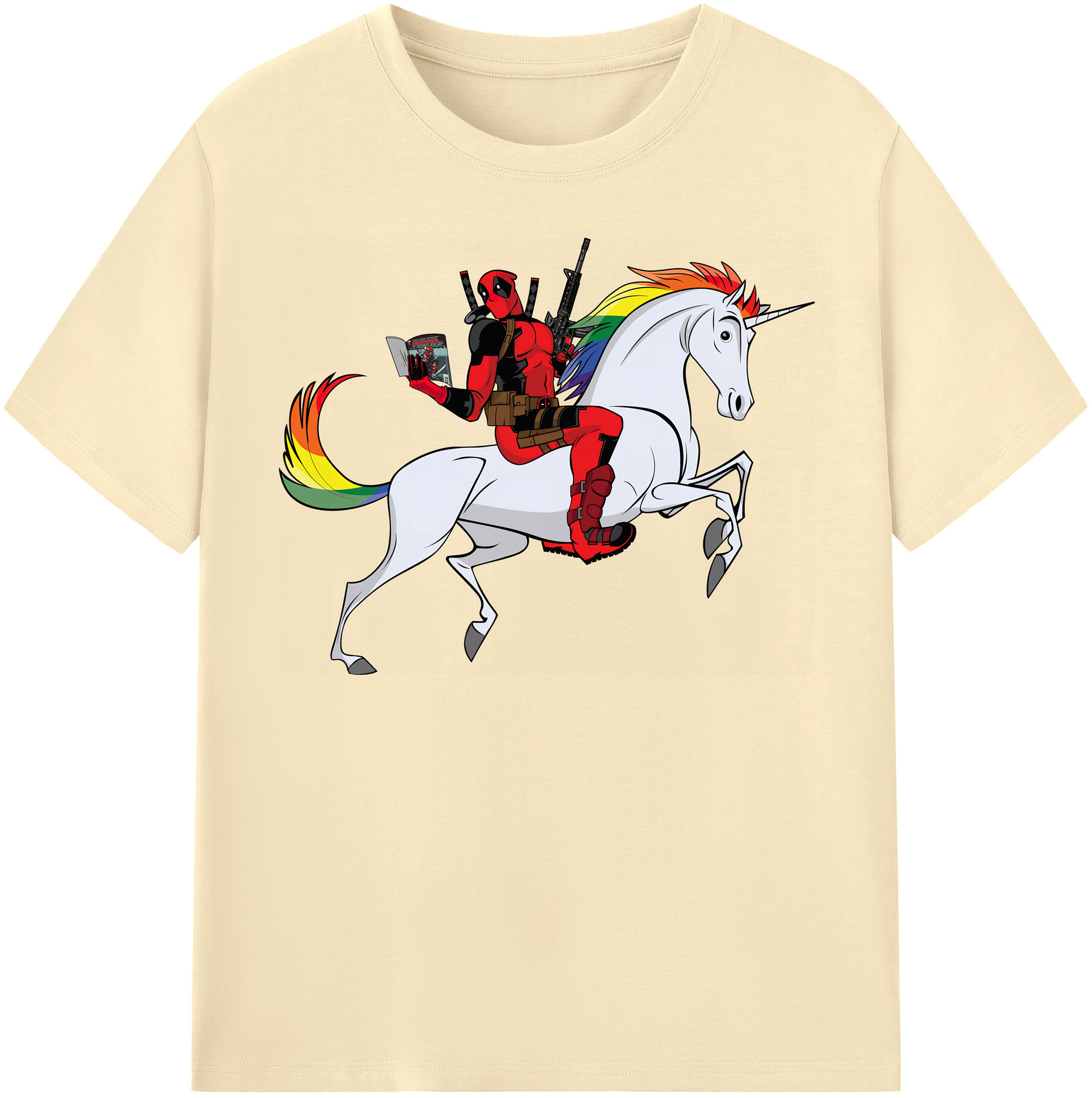 （画像用） Deadpool デッドプール 綿100％半袖Tシャツ（フロントプリント）