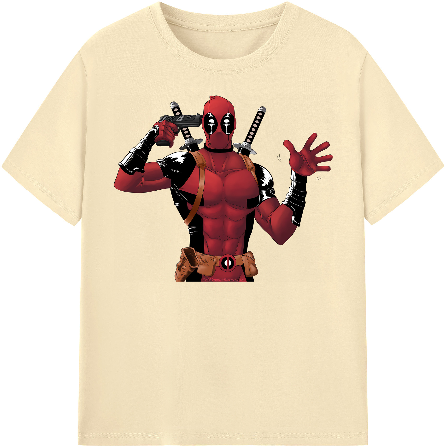 （画像用） Deadpool デッドプール 綿100％半袖Tシャツ（フロントプリント）