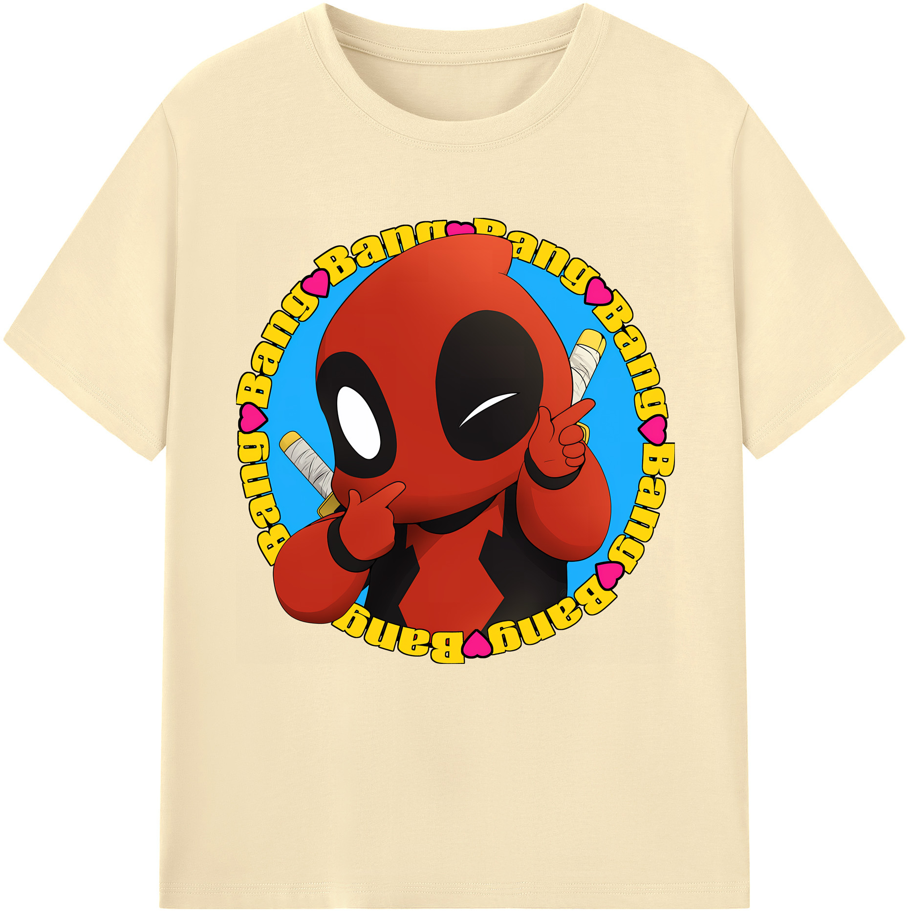 （画像用） Deadpool デッドプール 綿100％半袖Tシャツ（フロントプリント）