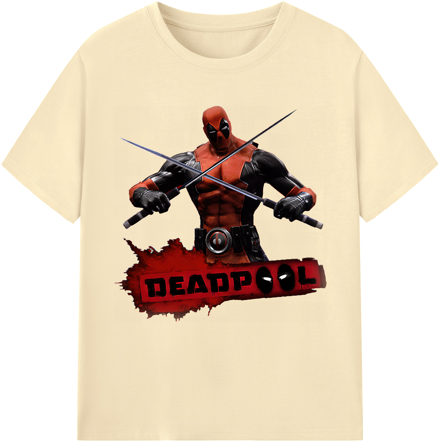 （画像用） Deadpool デッドプール 綿100％半袖Tシャツ（フロントプリント）