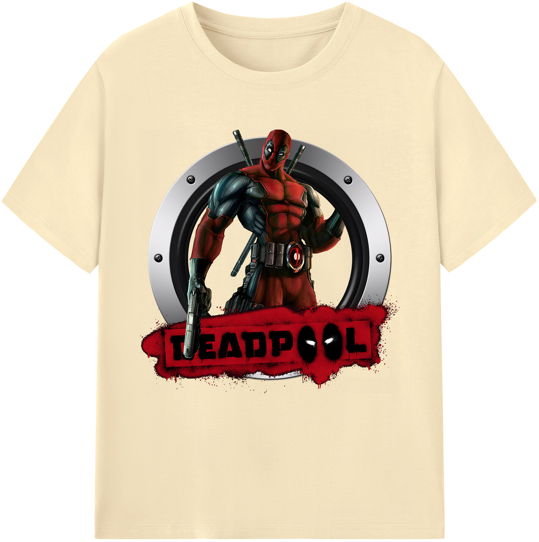 （画像用） Deadpool デッドプール 綿100％半袖Tシャツ（フロントプリント）