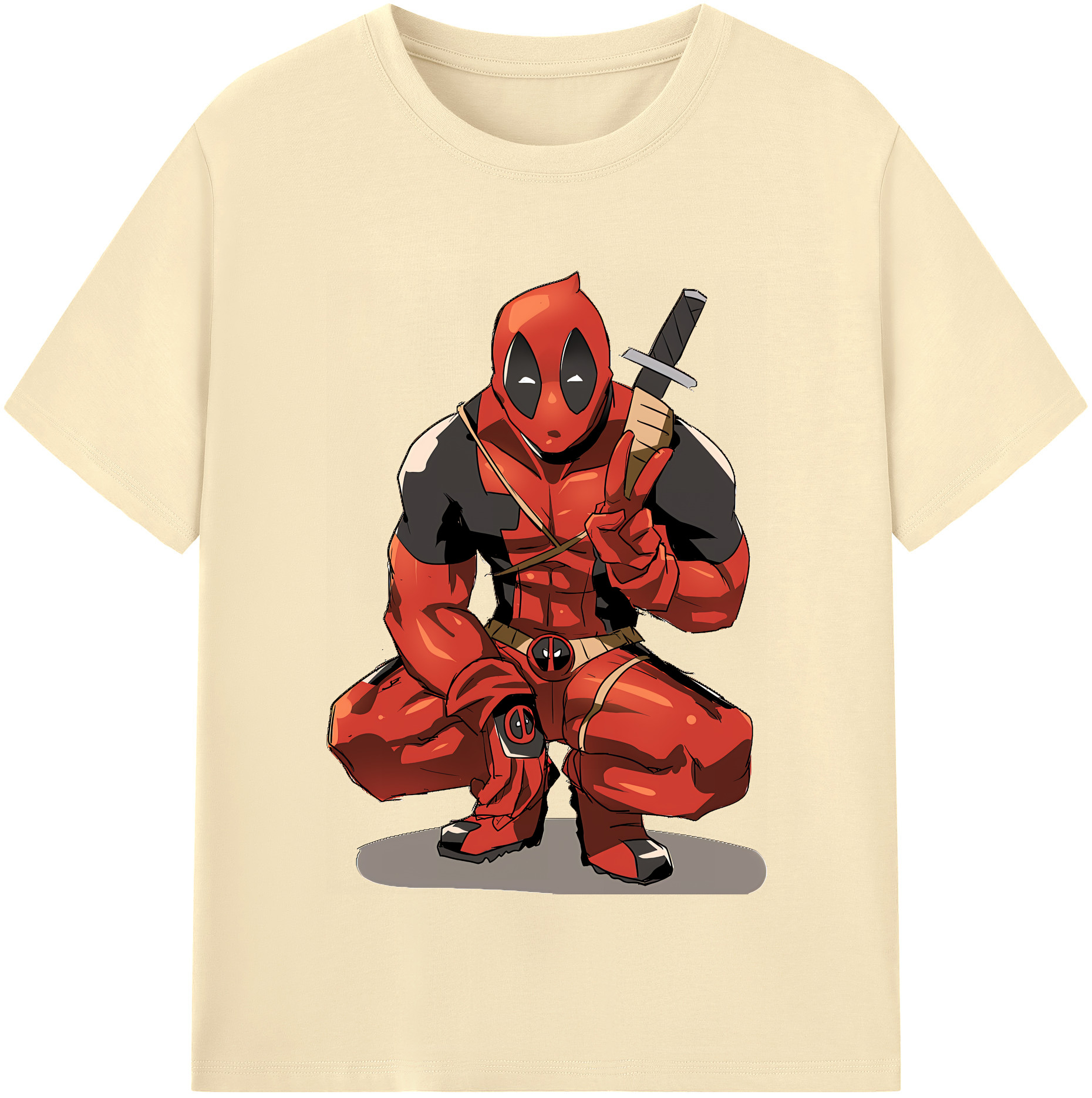（画像用） Deadpool デッドプール 綿100％半袖Tシャツ（フロントプリント）