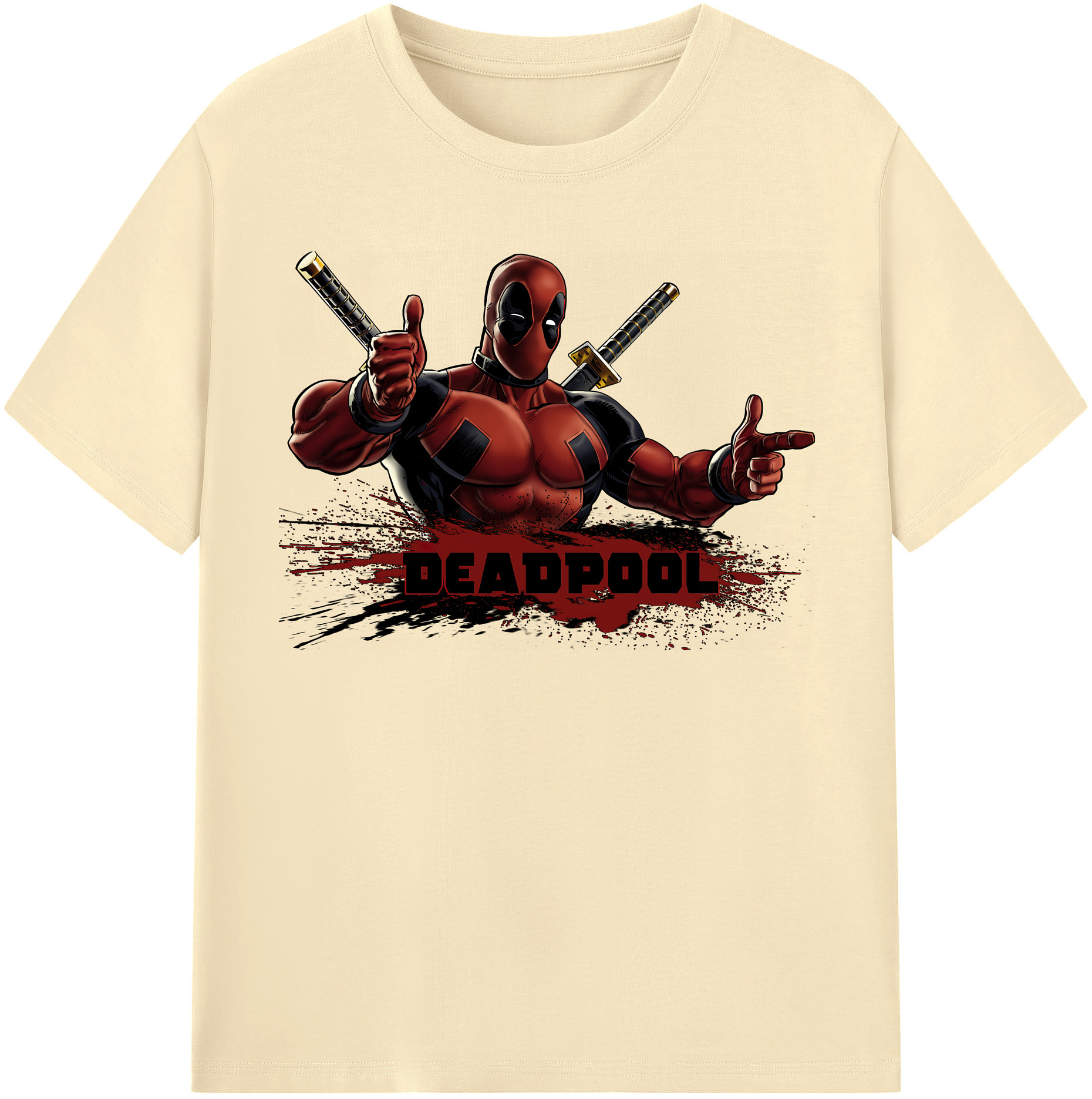 （画像用） Deadpool デッドプール 綿100％半袖Tシャツ（フロントプリント）