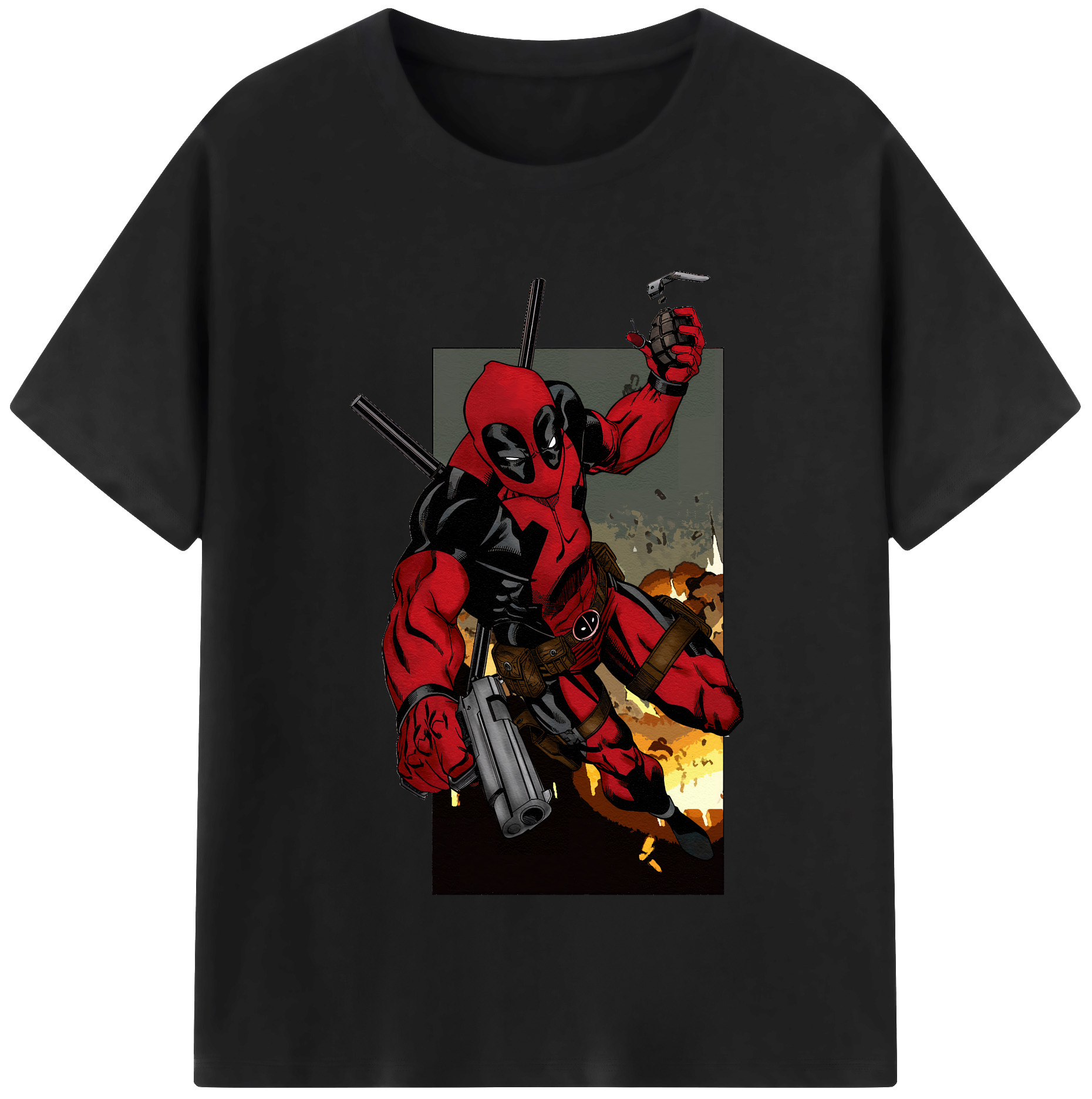（画像用） Deadpool デッドプール 綿100％半袖Tシャツ（フロントプリント）