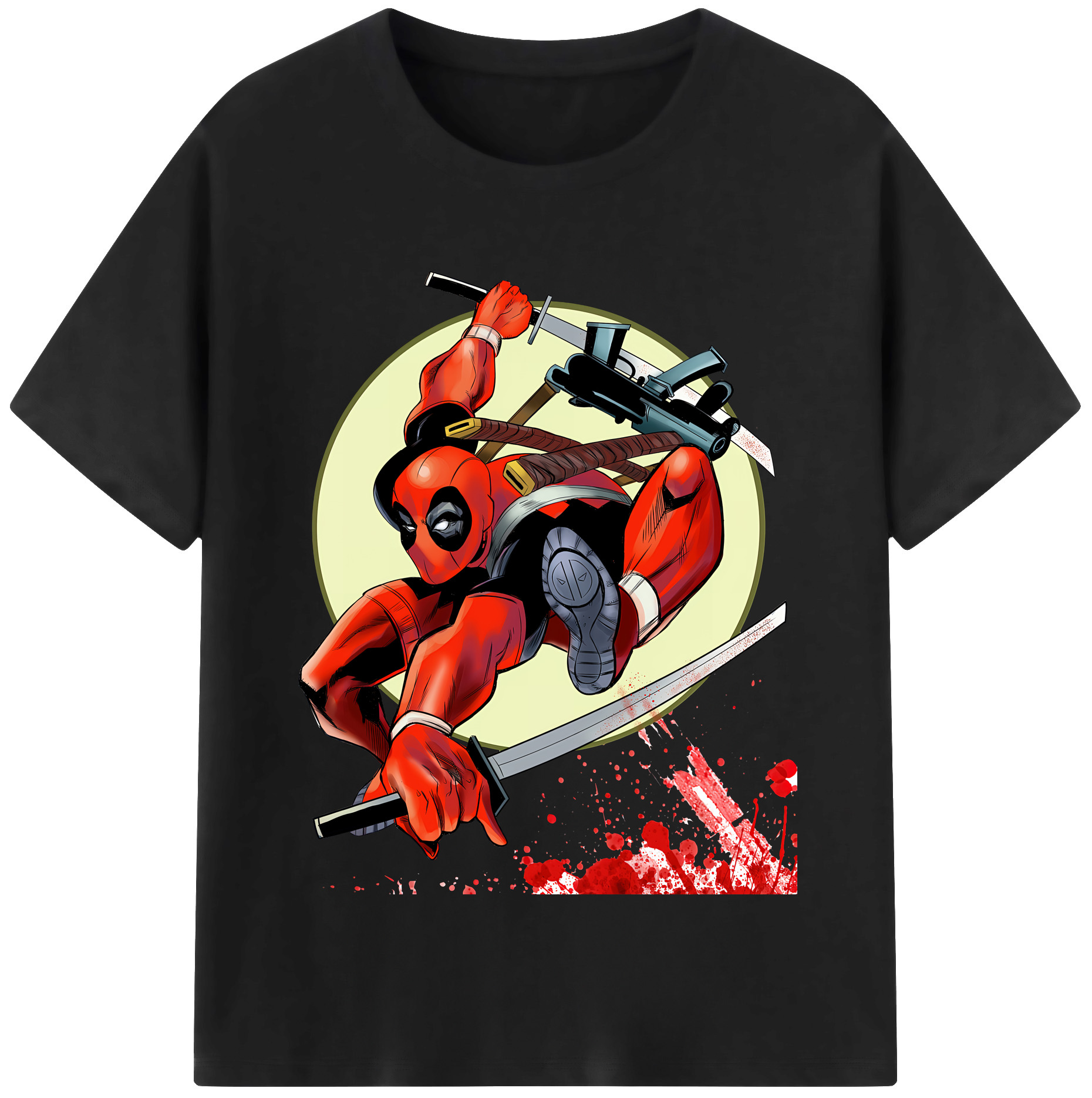 （画像用） Deadpool デッドプール 綿100％半袖Tシャツ（フロントプリント）