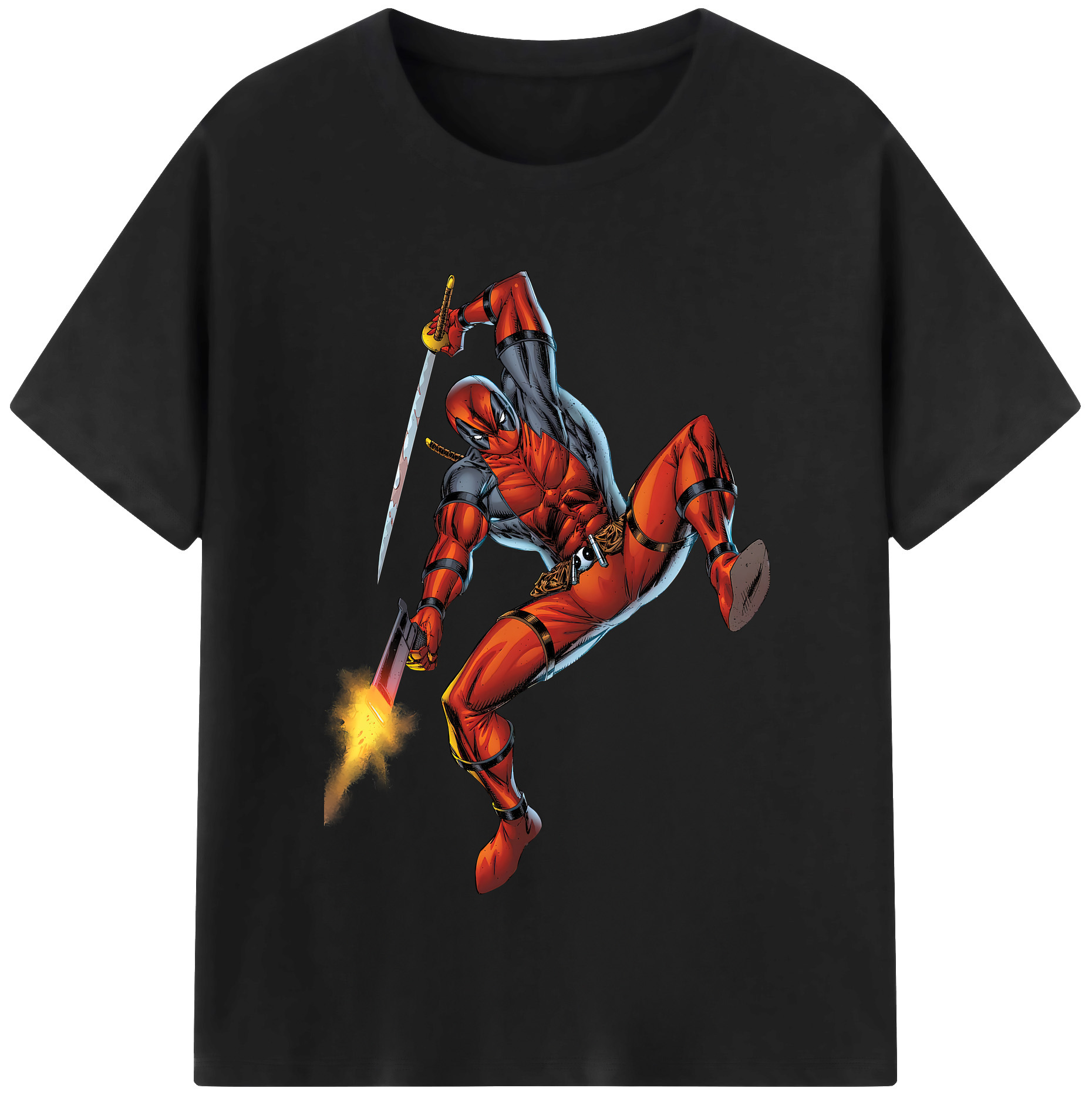 （画像用） Deadpool デッドプール 綿100％半袖Tシャツ（フロントプリント）