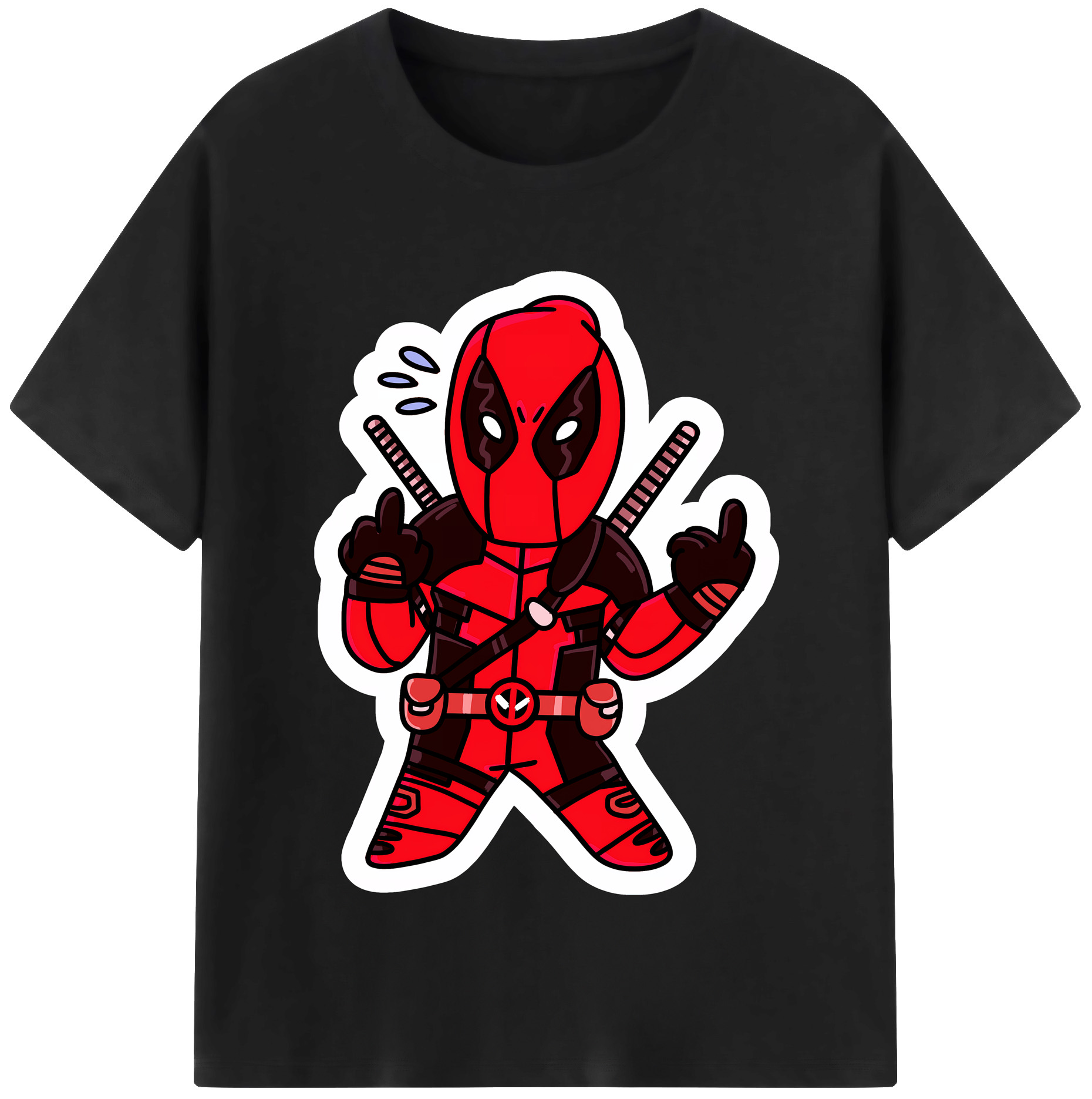 （画像用） Deadpool デッドプール 綿100％半袖Tシャツ（フロントプリント）