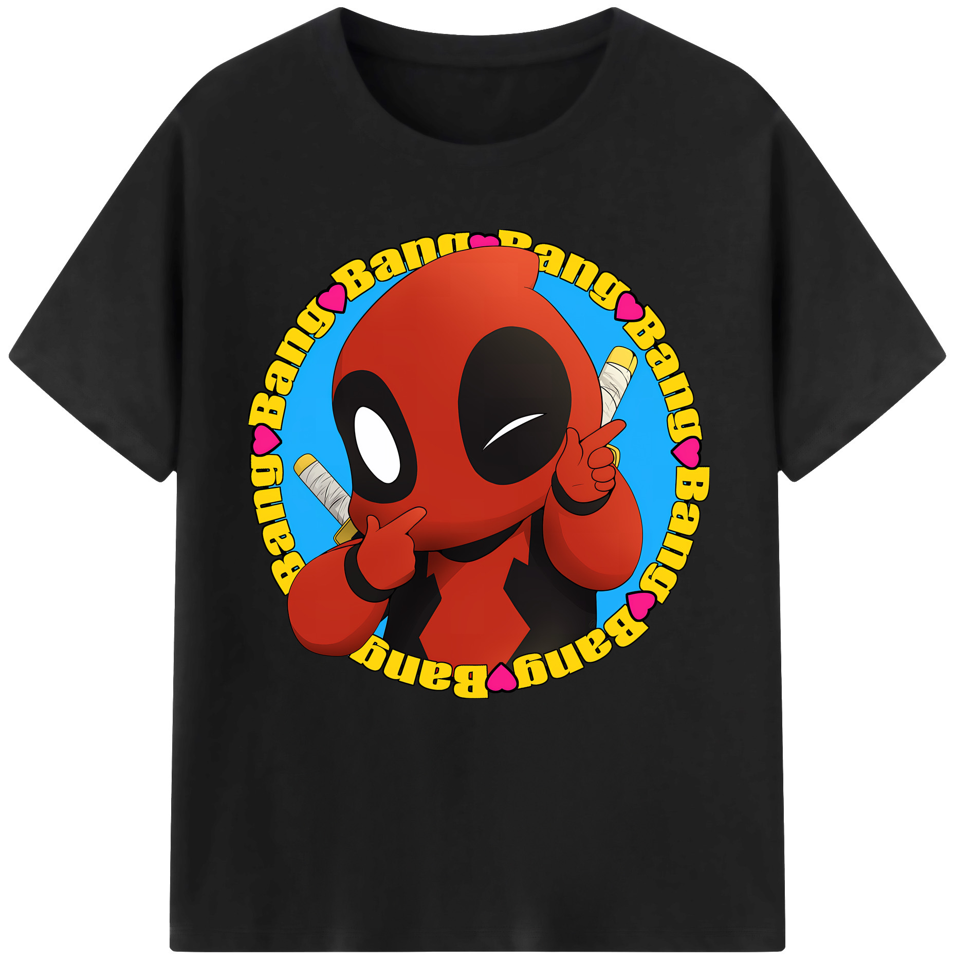 （画像用） Deadpool デッドプール 綿100％半袖Tシャツ（フロントプリント）