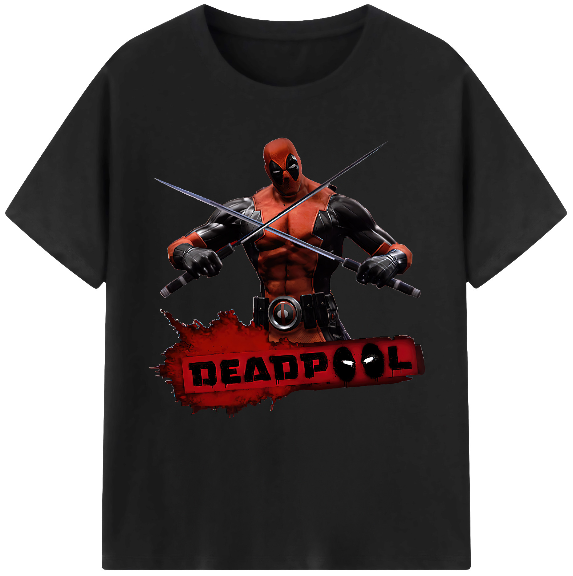 （画像用） Deadpool デッドプール 綿100％半袖Tシャツ（フロントプリント）