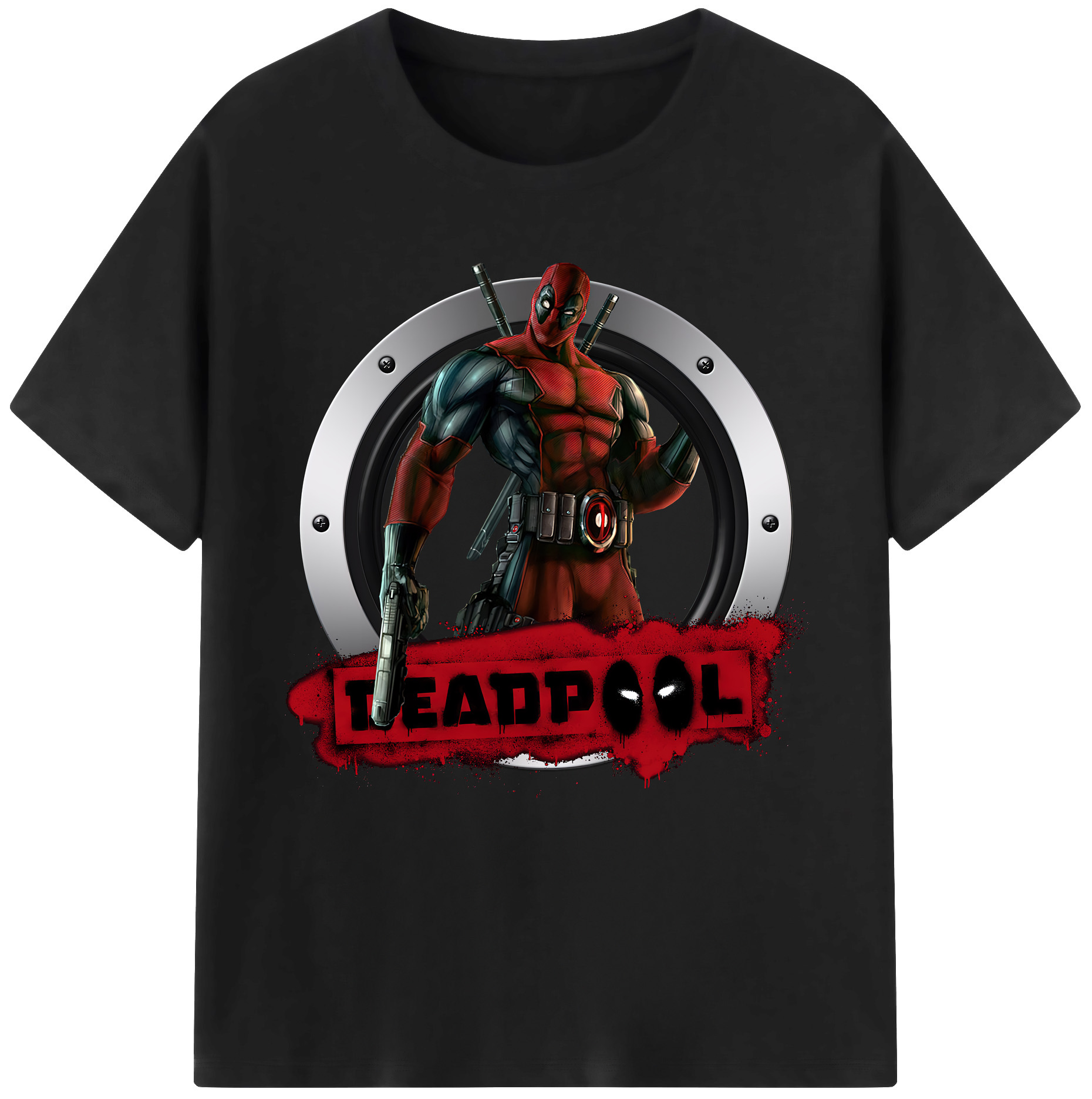 （画像用） Deadpool デッドプール 綿100％半袖Tシャツ（フロントプリント）
