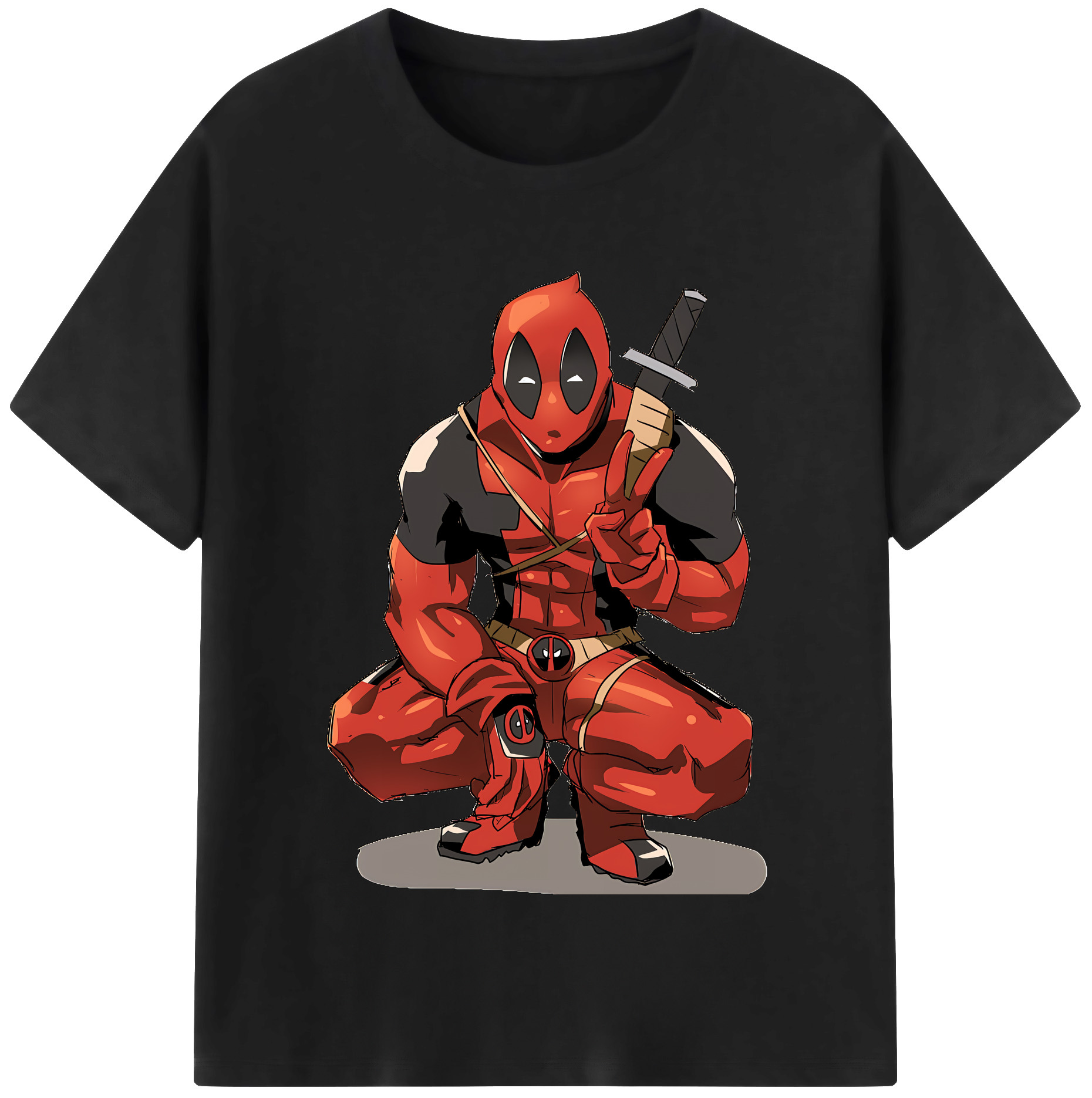 （画像用） Deadpool デッドプール 綿100％半袖Tシャツ（フロントプリント）