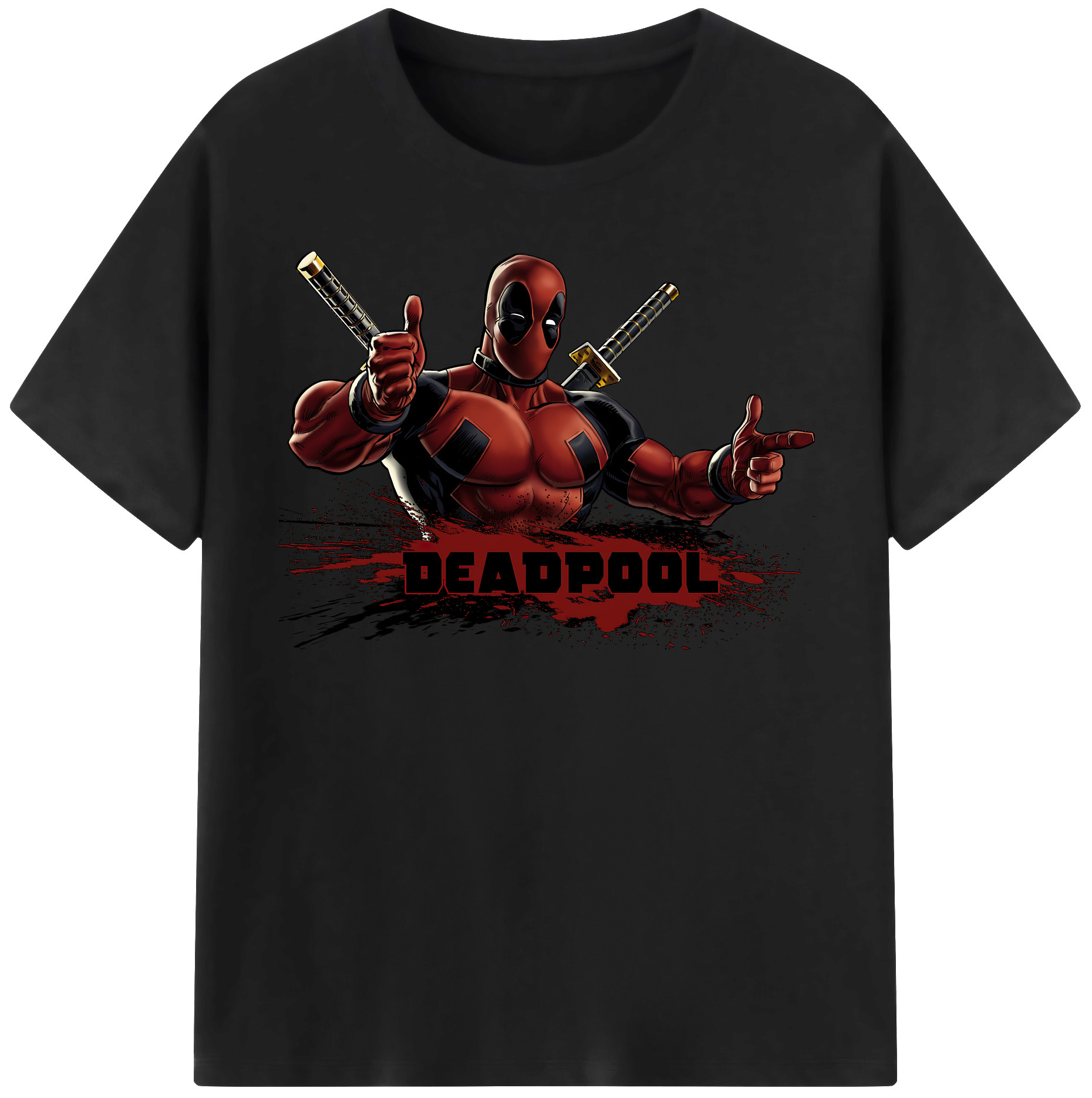 （画像用） Deadpool デッドプール 綿100％半袖Tシャツ（フロントプリント）